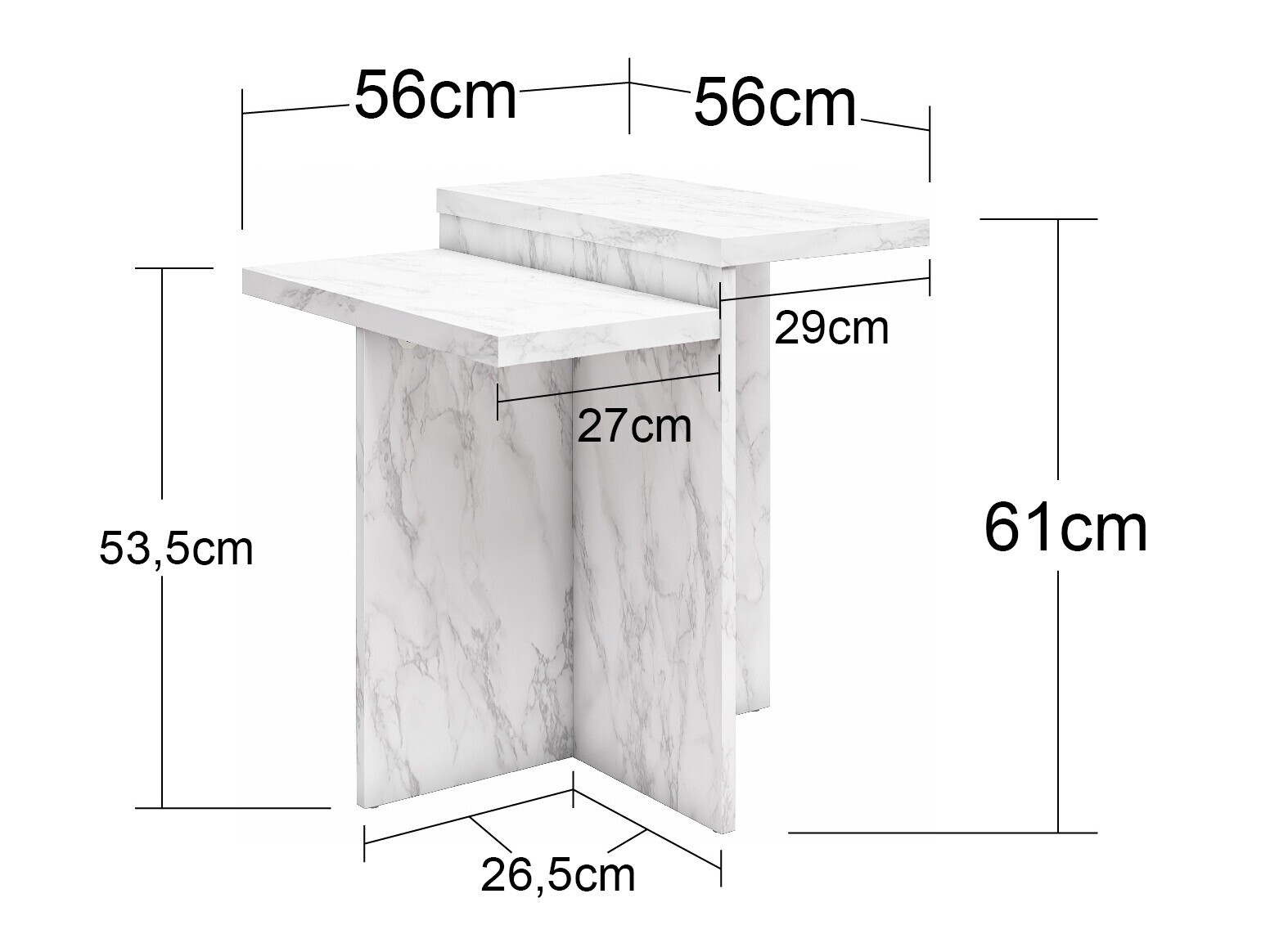 Журнальный столик CosmoLiving by Cosmopolitan 169 (Белый мрамор)
