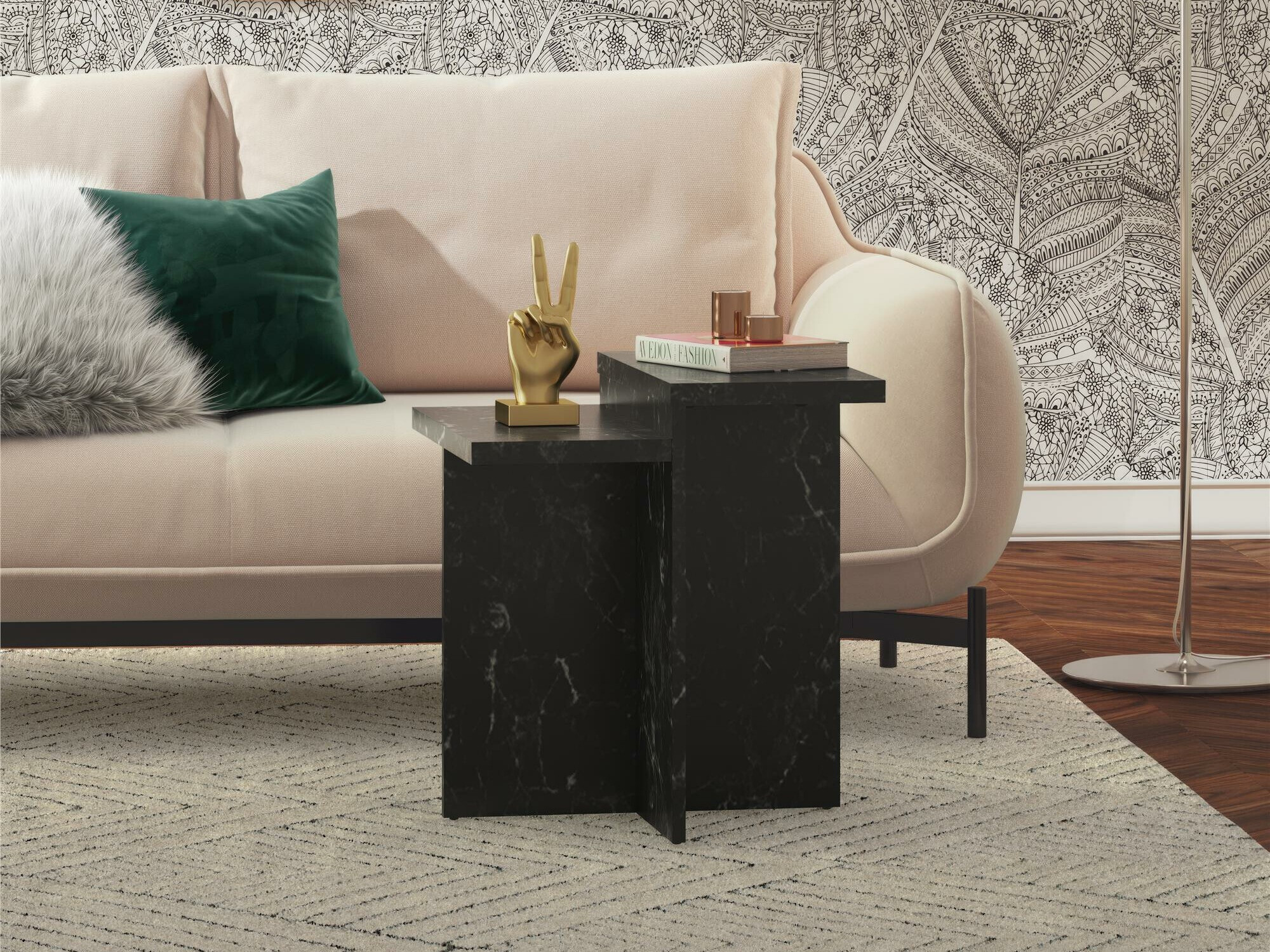 Журнальный столик CosmoLiving by Cosmopolitan 169 (Черный мрамор)