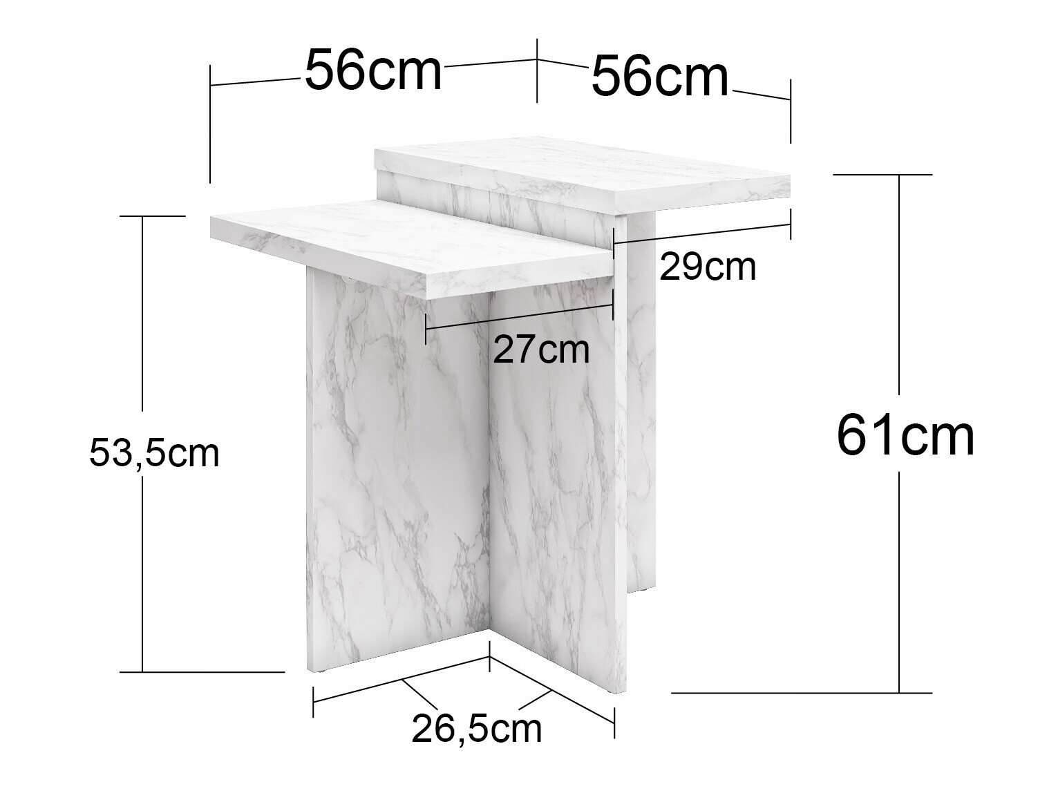 Žurnālu galdiņš CosmoLiving by Cosmopolitan 169 (Melnais marmors)