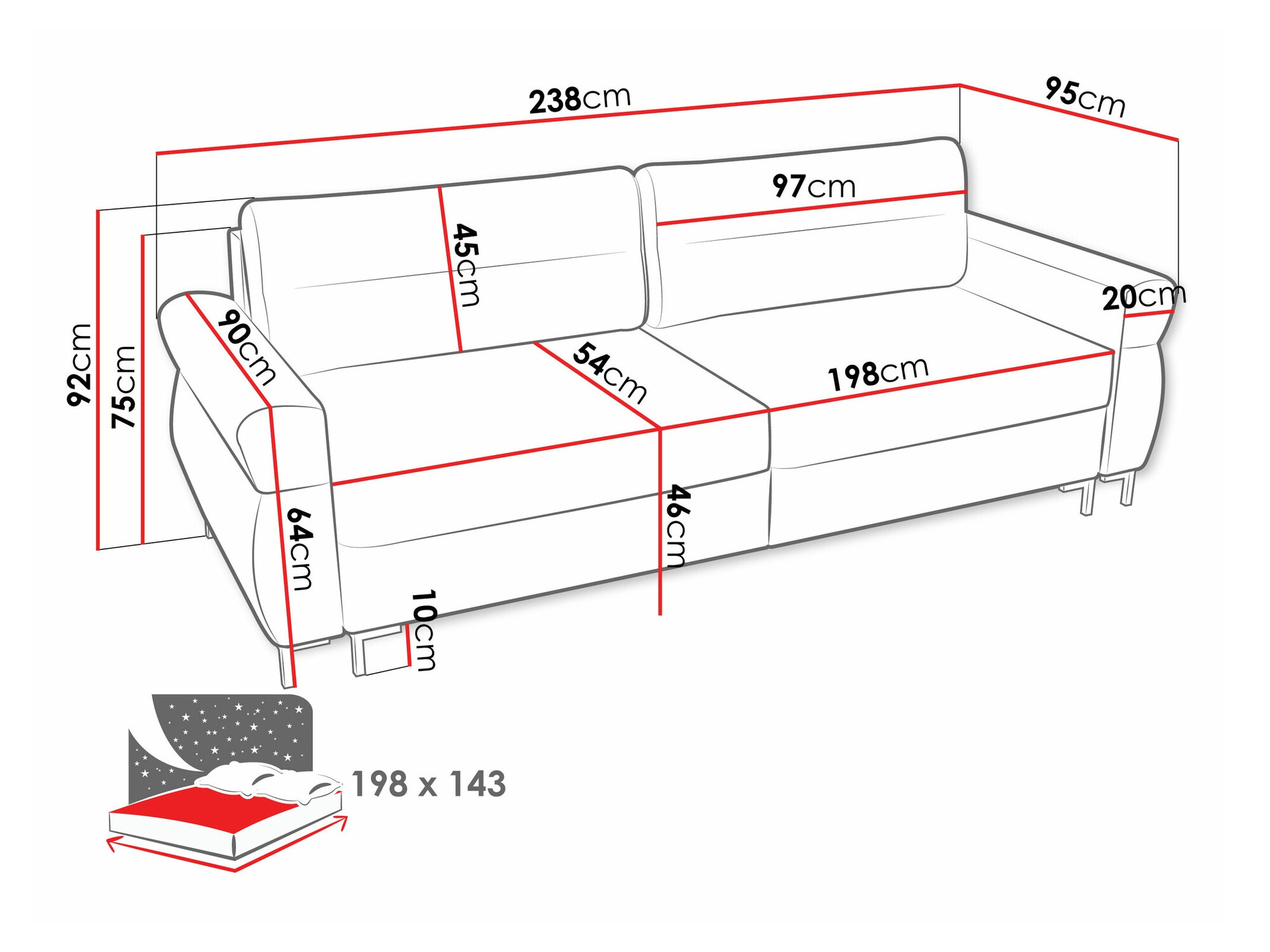 Диван-кровать Stonecrest 104 (Sierra 751)