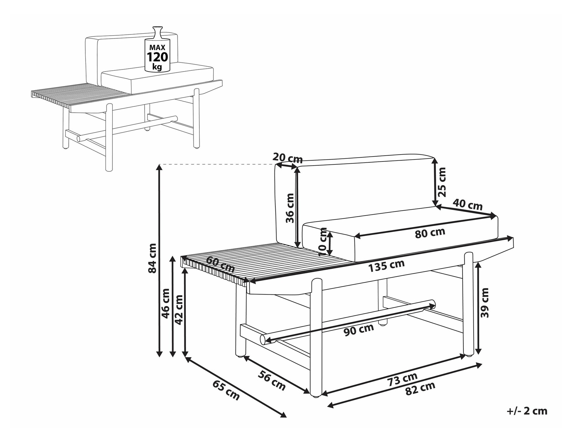 Садовая скамейка Sorsono 100