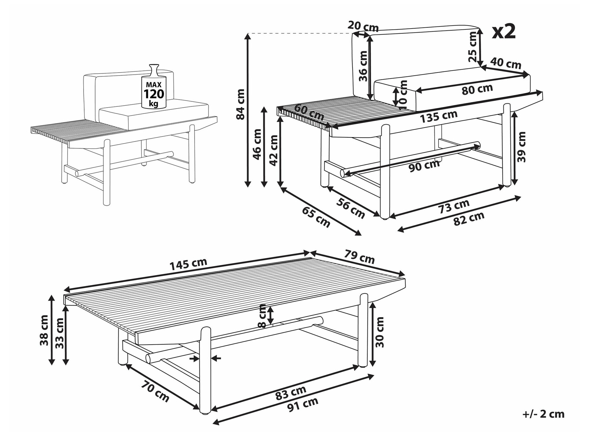 Dārza mēbeļu komplekts Sorsono 103