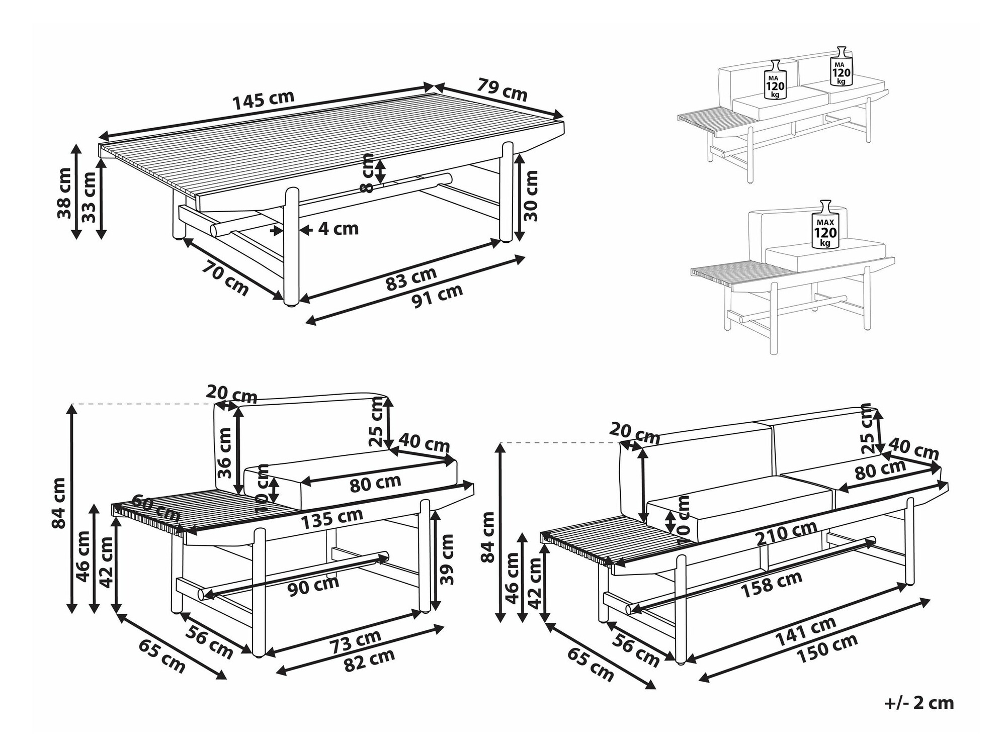 Dārza mēbeļu komplekts Sorsono 104