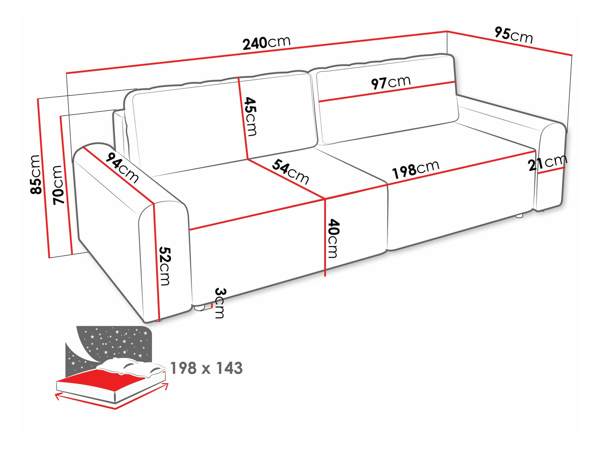 Диван-кровать Stonecrest 107 (Sierra 741)