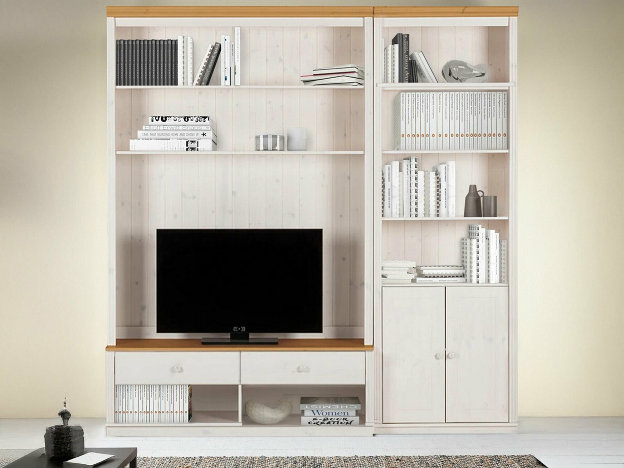 Набор для гостиной Saltoro 105 (Белый + Медовый дуб)