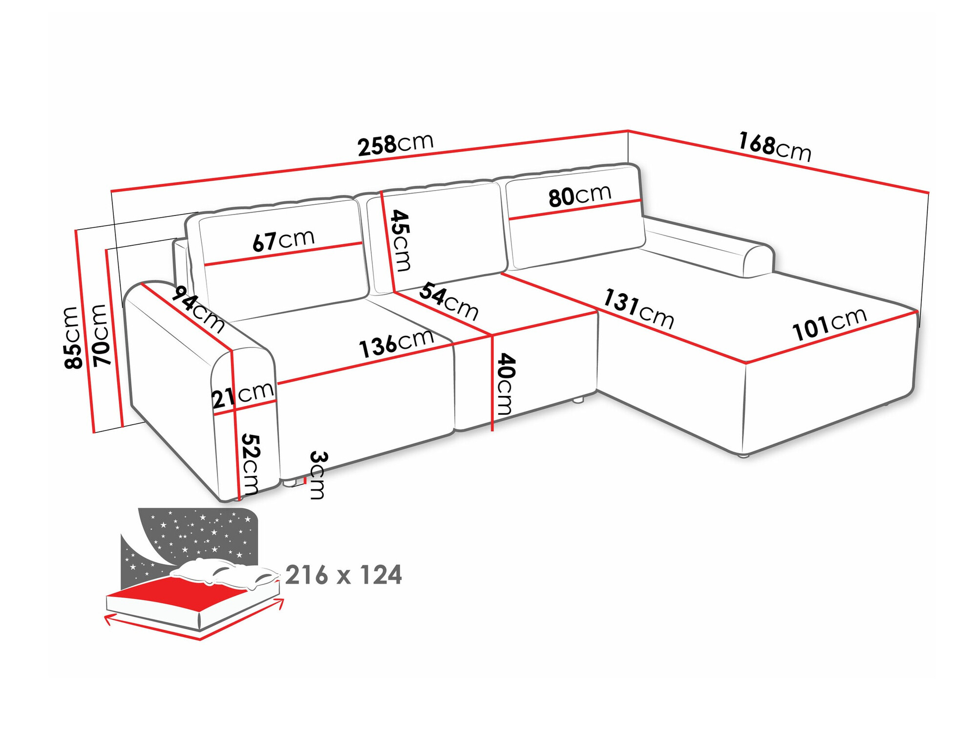 Stūra dīvāns Stonecrest 105 (Sierra 751)