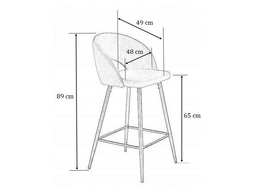 Низкий барный стул Houston 881 (Чёрный)