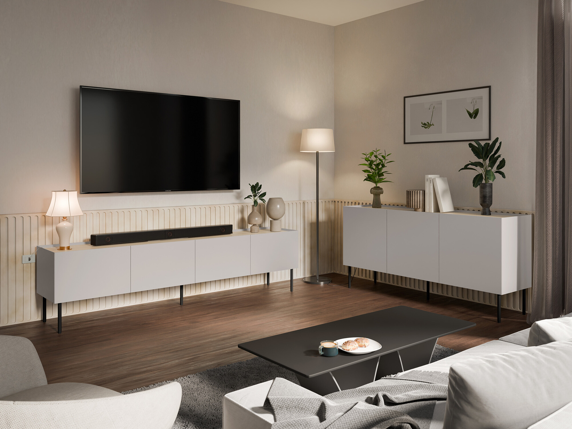 TV galds Melbela 107 (Kašmirs + Ozols)