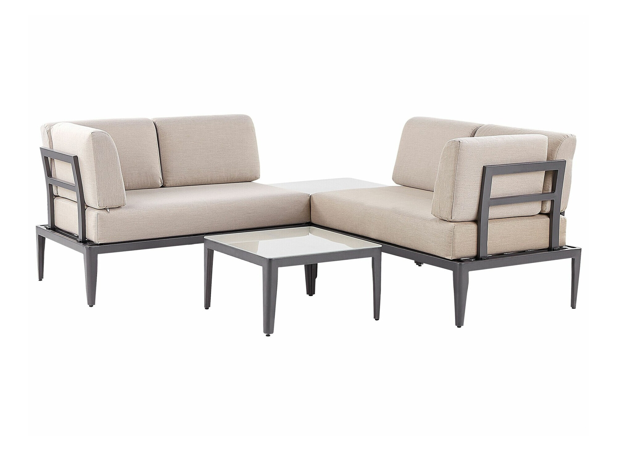 Dārza mēbeļu komplekts Berwyn 2539 (Pelēks + Bēšs)