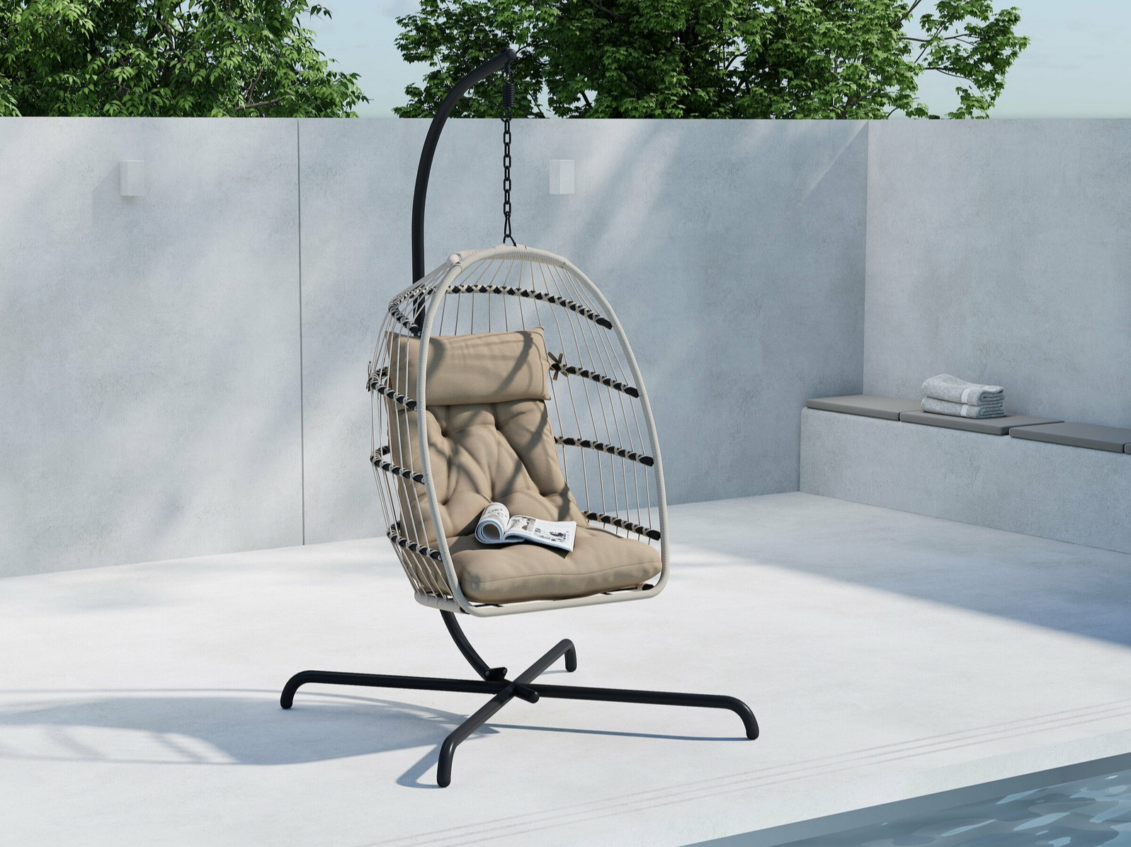 Piekaramais krēsls Dallas 4756 (Melns + Brūns)