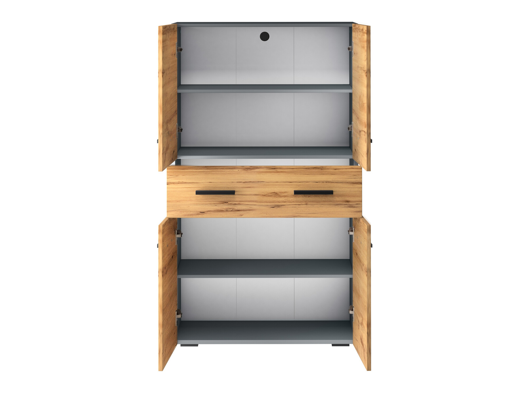 Stāvošs vannas skapītis Larlori 106 (Antracīts + Ozols)