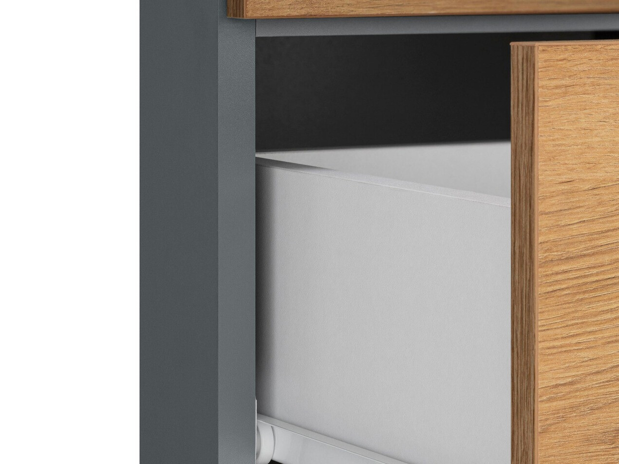 Stāvošs vannas skapītis Larlori 106 (Antracīts + Ozols)