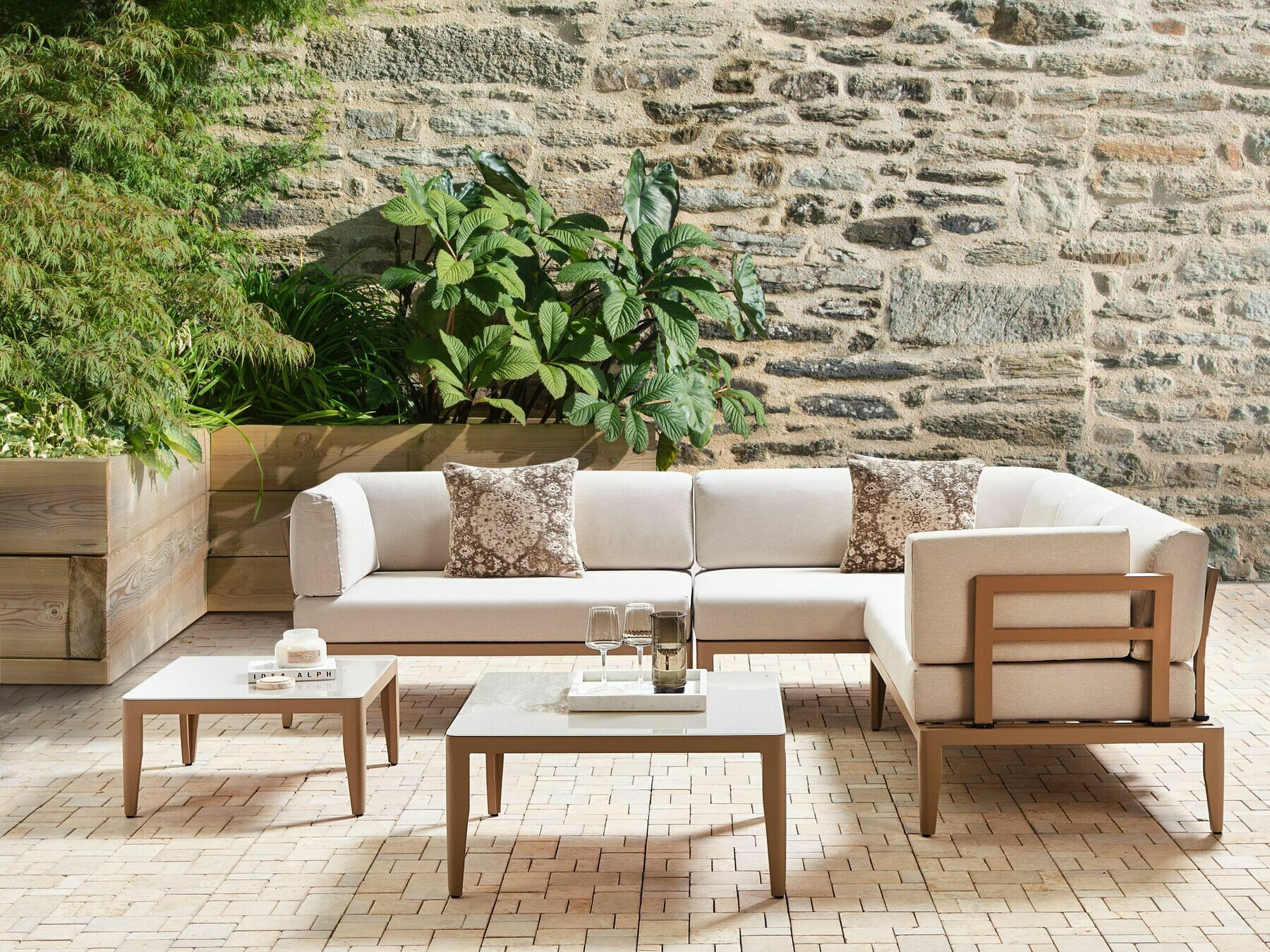 Dārza mēbeļu komplekts Berwyn 2539 (Bēšs)