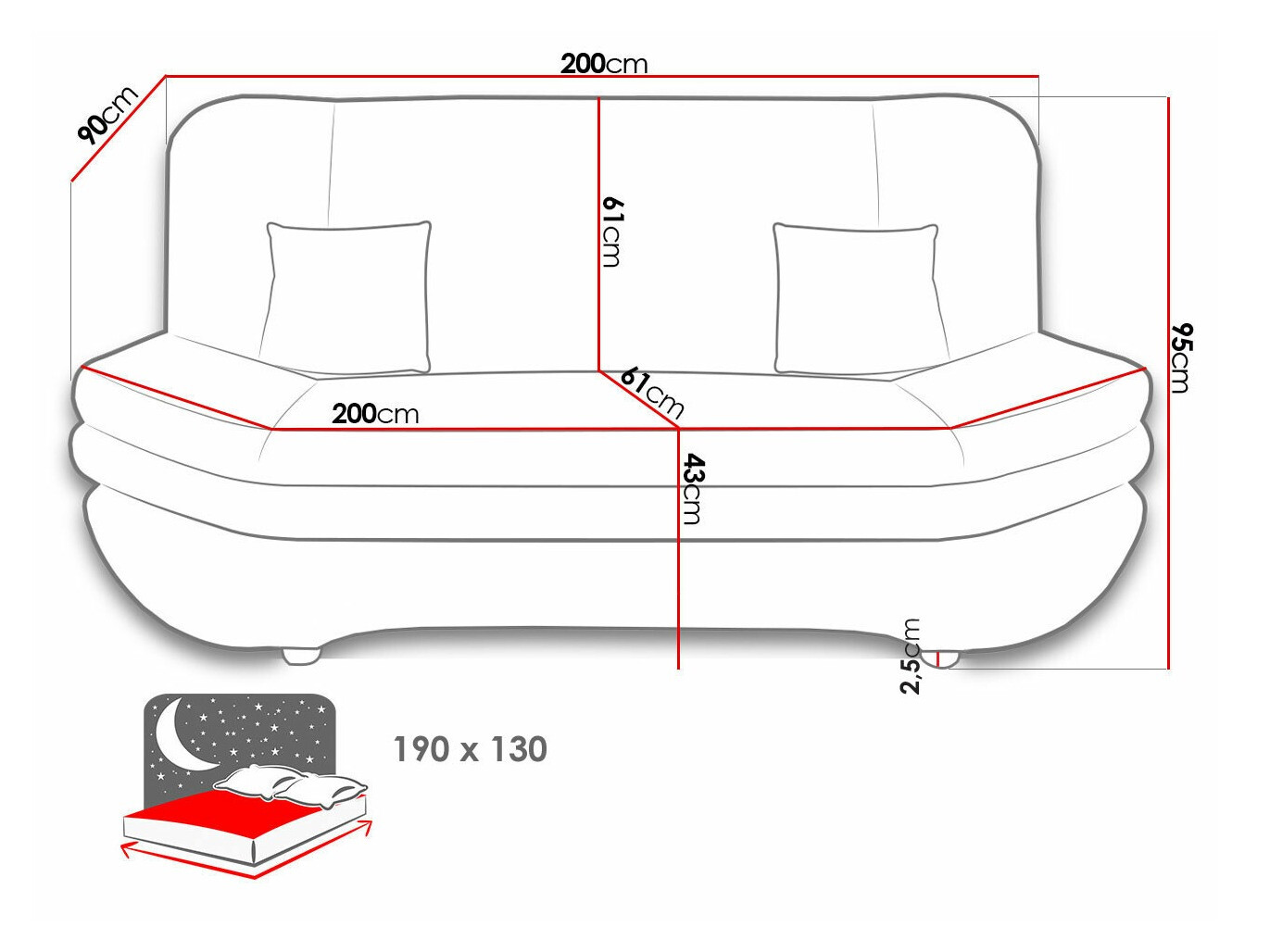 Dīvāns gulta Comfivo 234 (Flow 06)