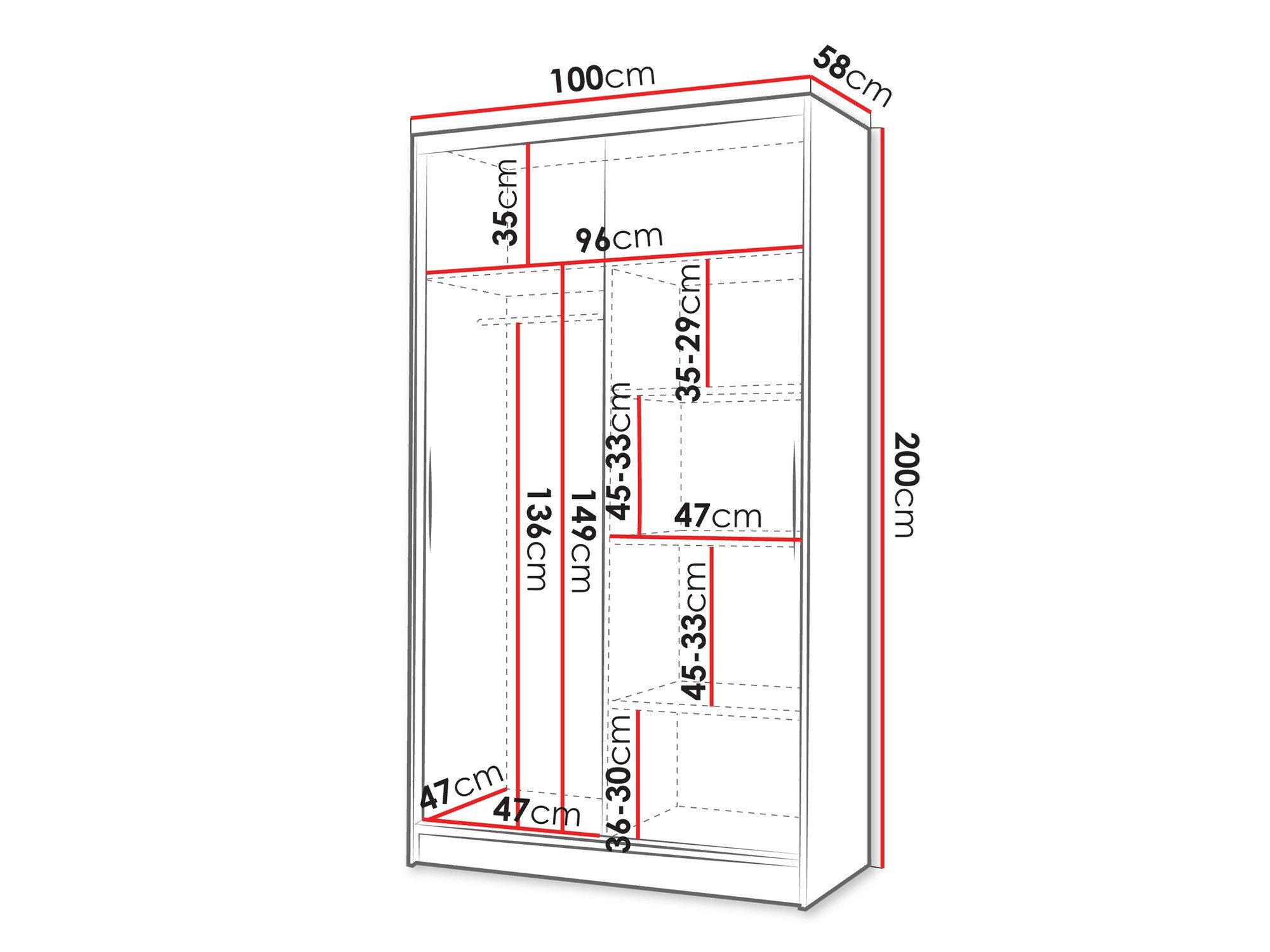 Skapis Closico 168 (Balts + Artisan ozols)