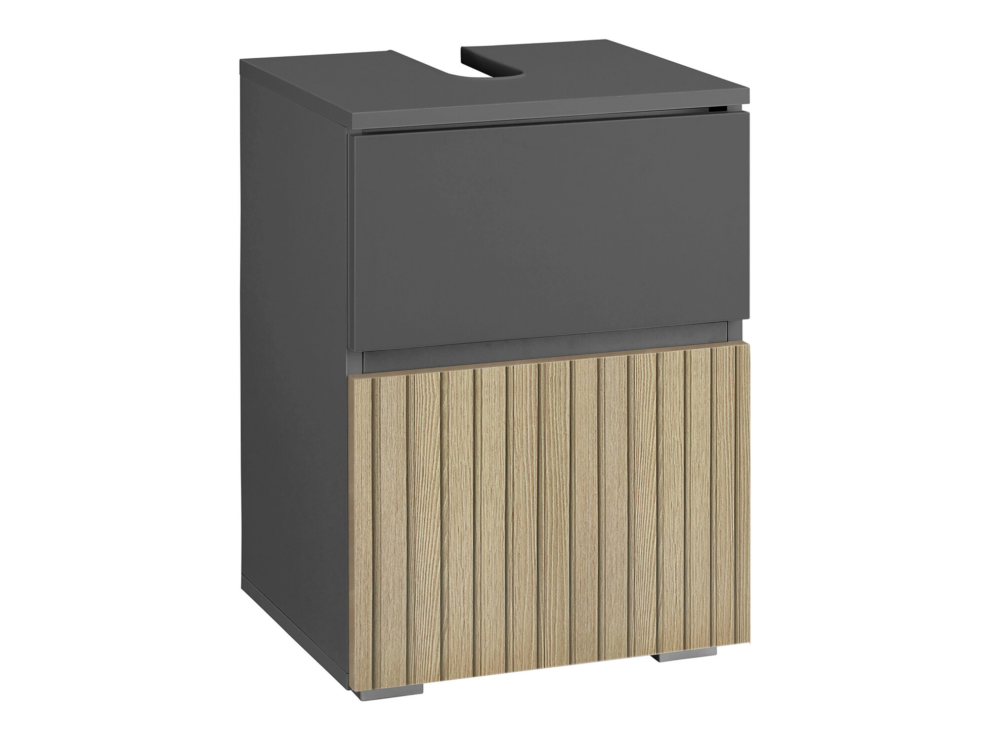 Stāvošs vannas istabas skapītis izlietnei Soncamu 103 (Antracīts + Gaišs ozols)
