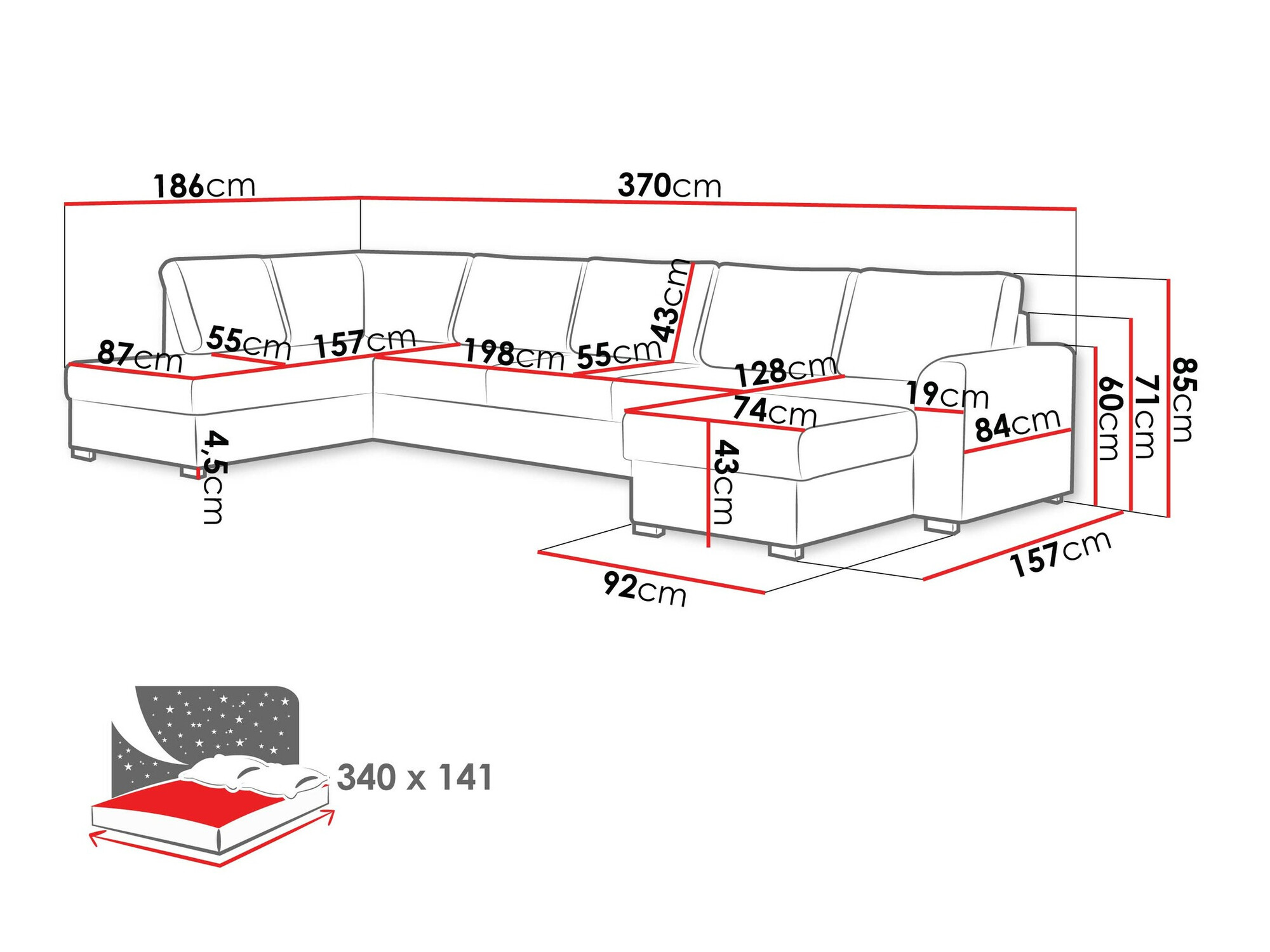Stūra dīvāns Comfivo 191 (Clara 215.02)