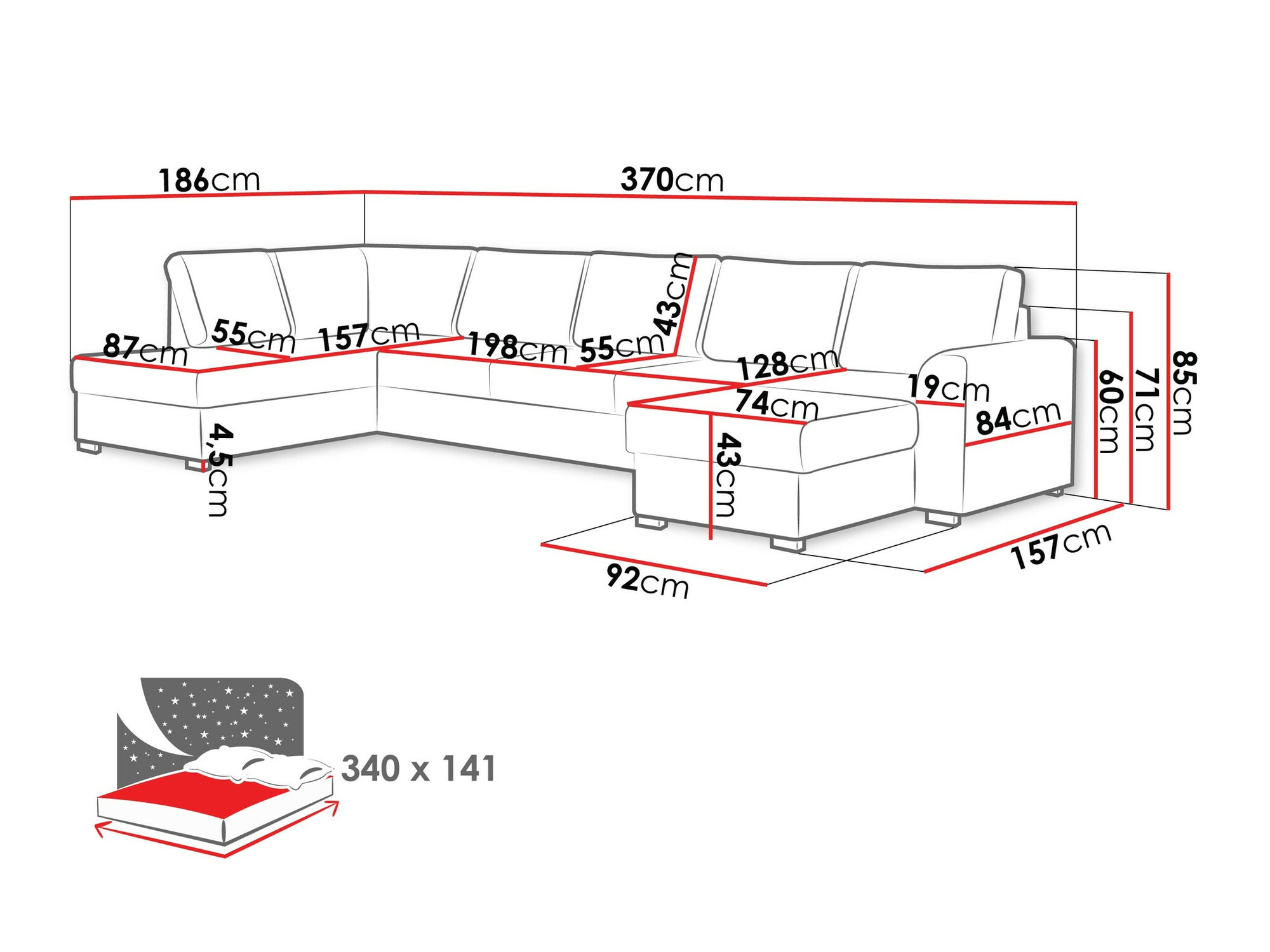 Stūra dīvāns Comfivo 191 (Coral 45)