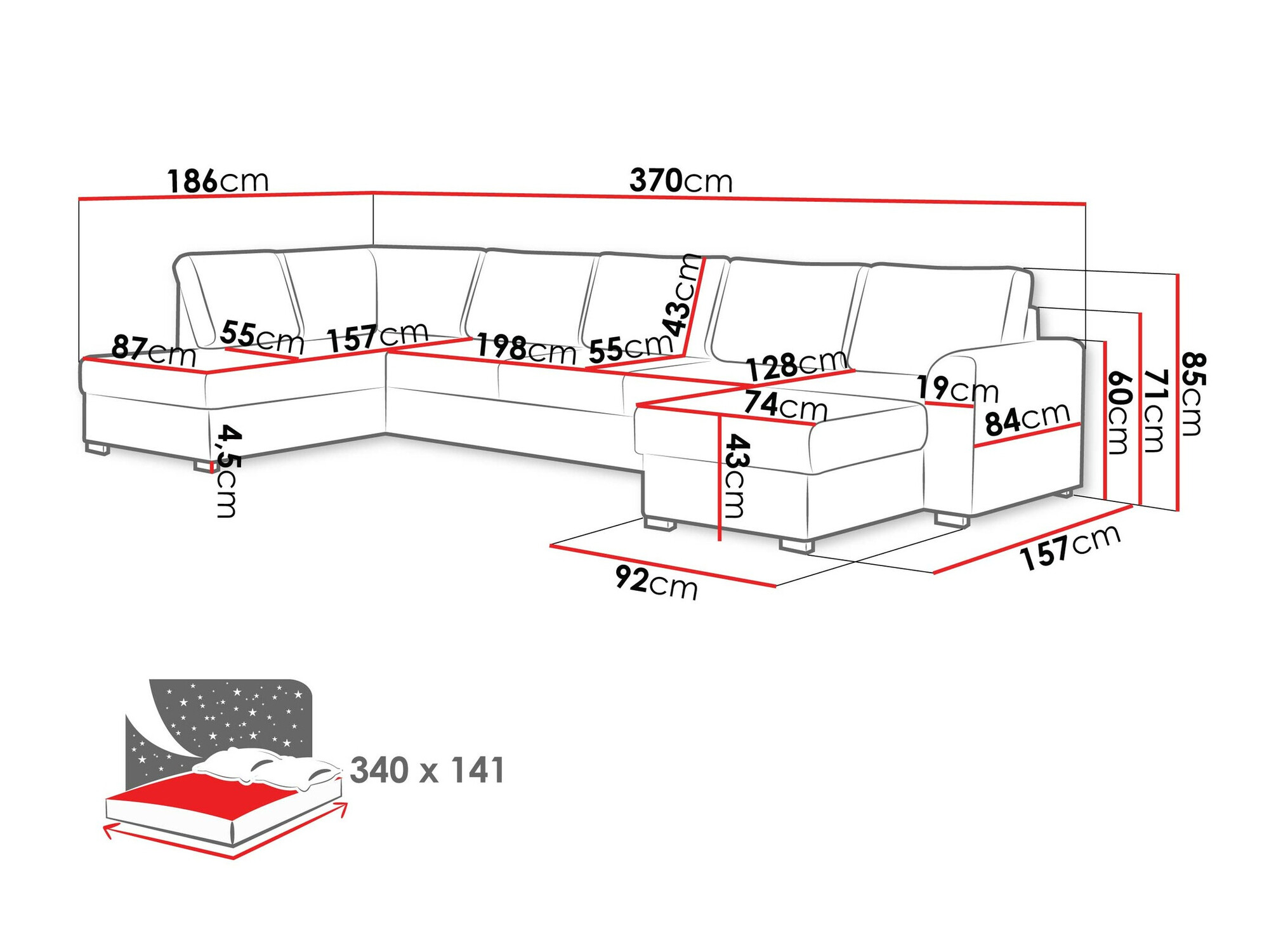 Stūra dīvāns Comfivo 191 (Coral 45)
