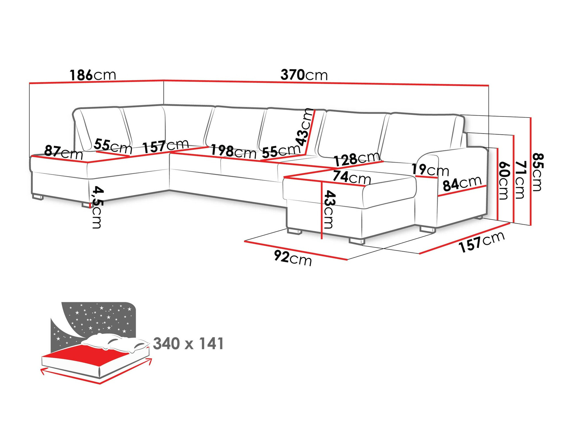 Stūra dīvāns Comfivo 191 (Coral 55)