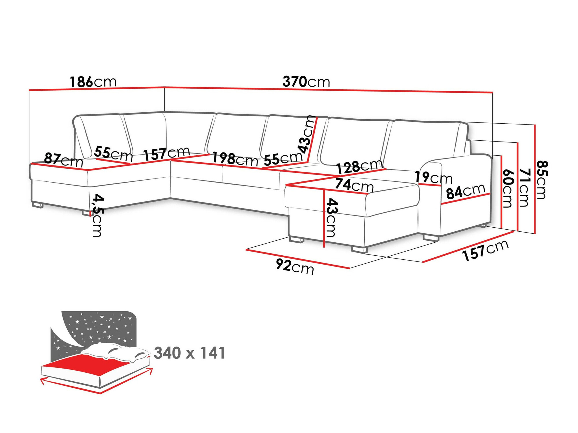Stūra dīvāns Comfivo 191 (Coral 55)
