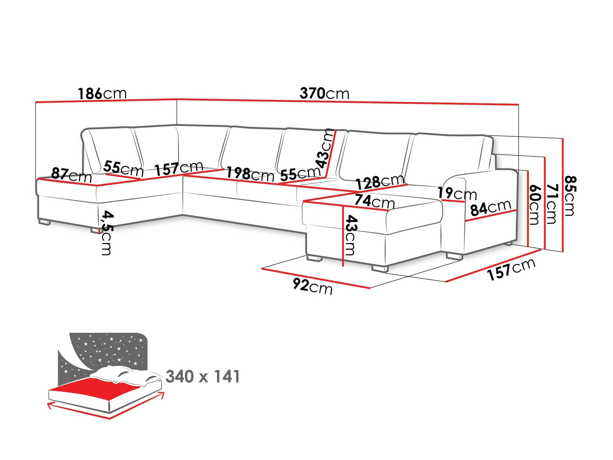 Stūra dīvāns Comfivo Flumen I (Soft 017 + Lux 06)
