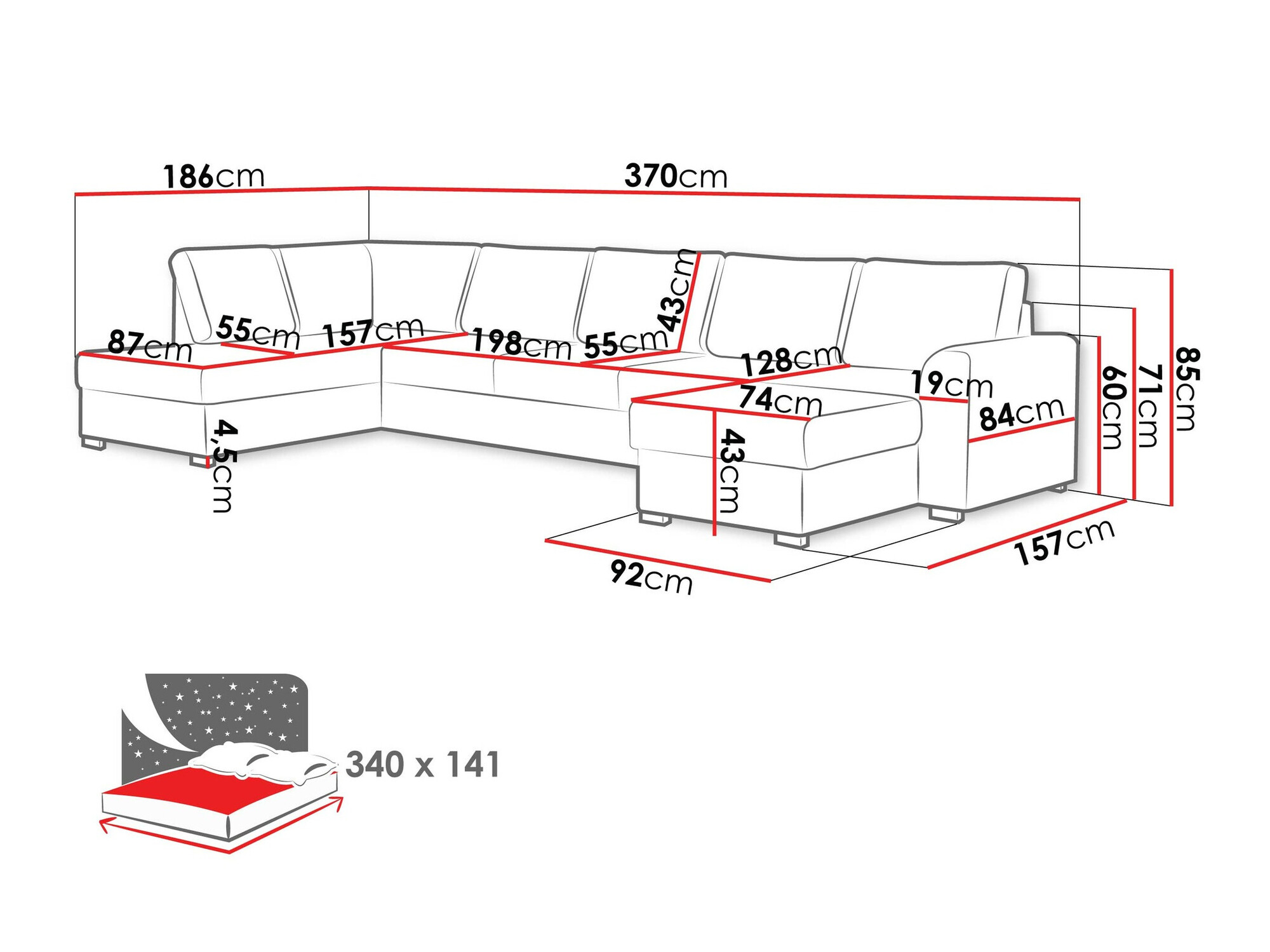 Угловой диван Comfivo 191 (Clara 215.10)