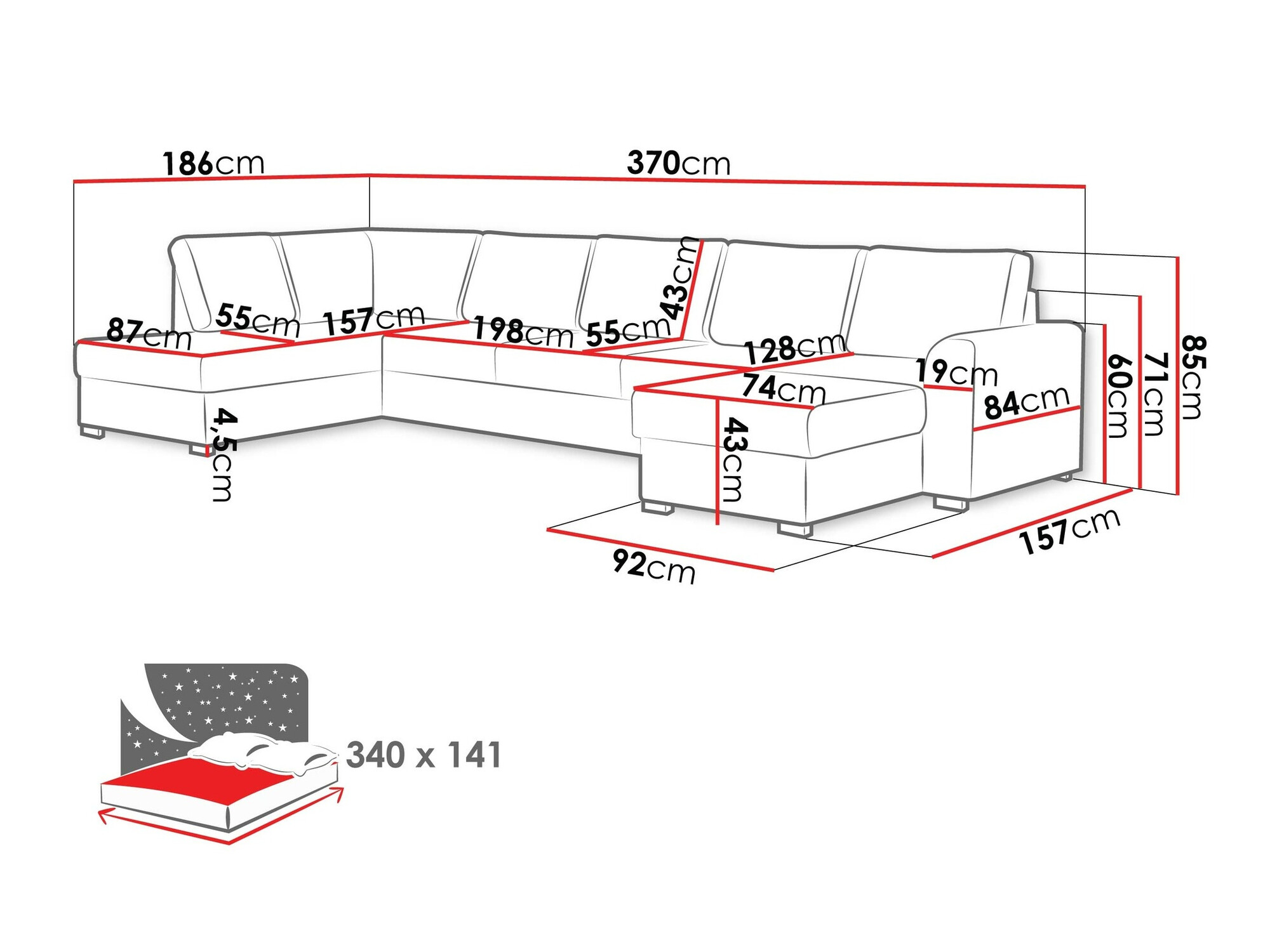 Угловой диван Comfivo 191 (Magic Velvet 2217)