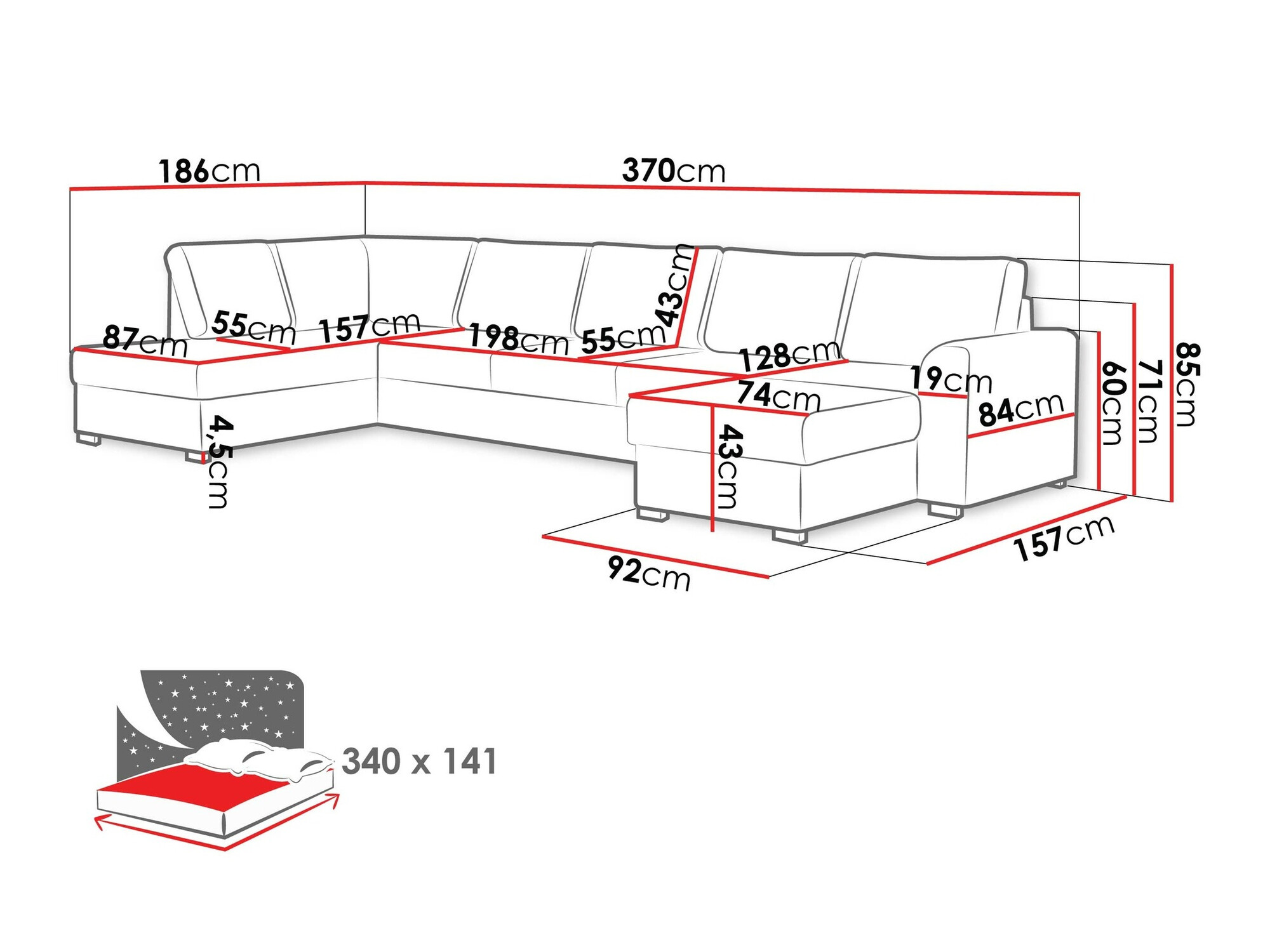 Угловой диван Comfivo 191 (Twist 21)