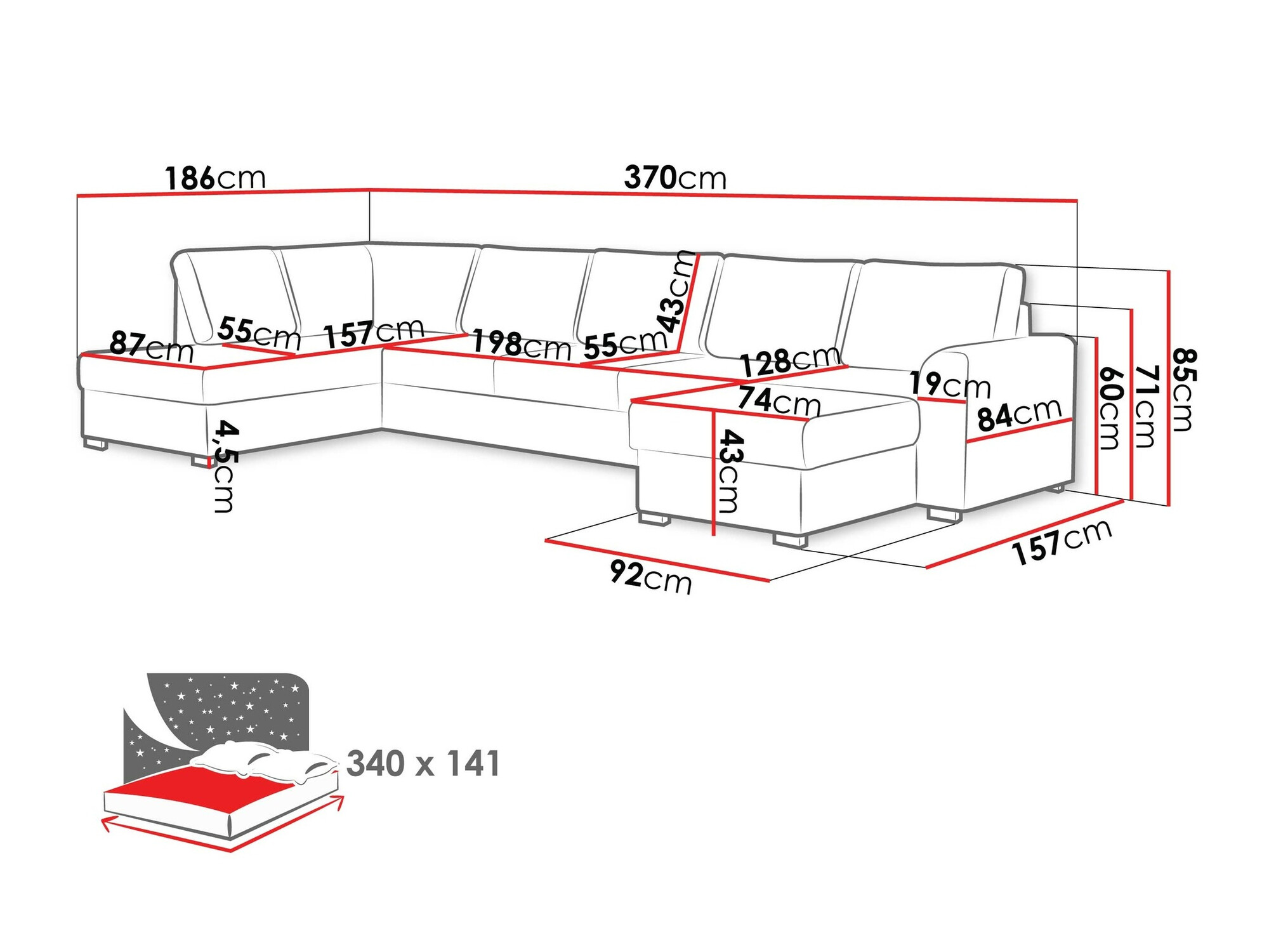 Угловой диван Comfivo 191 (Twist 23)