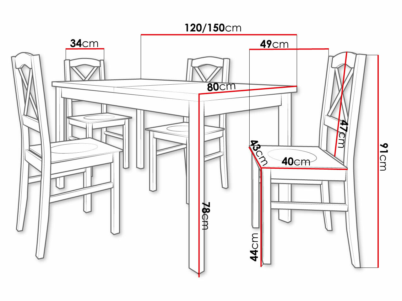 Ēdamistabas komplekts Victorville 281 (Balts + Sonomas ozols)
