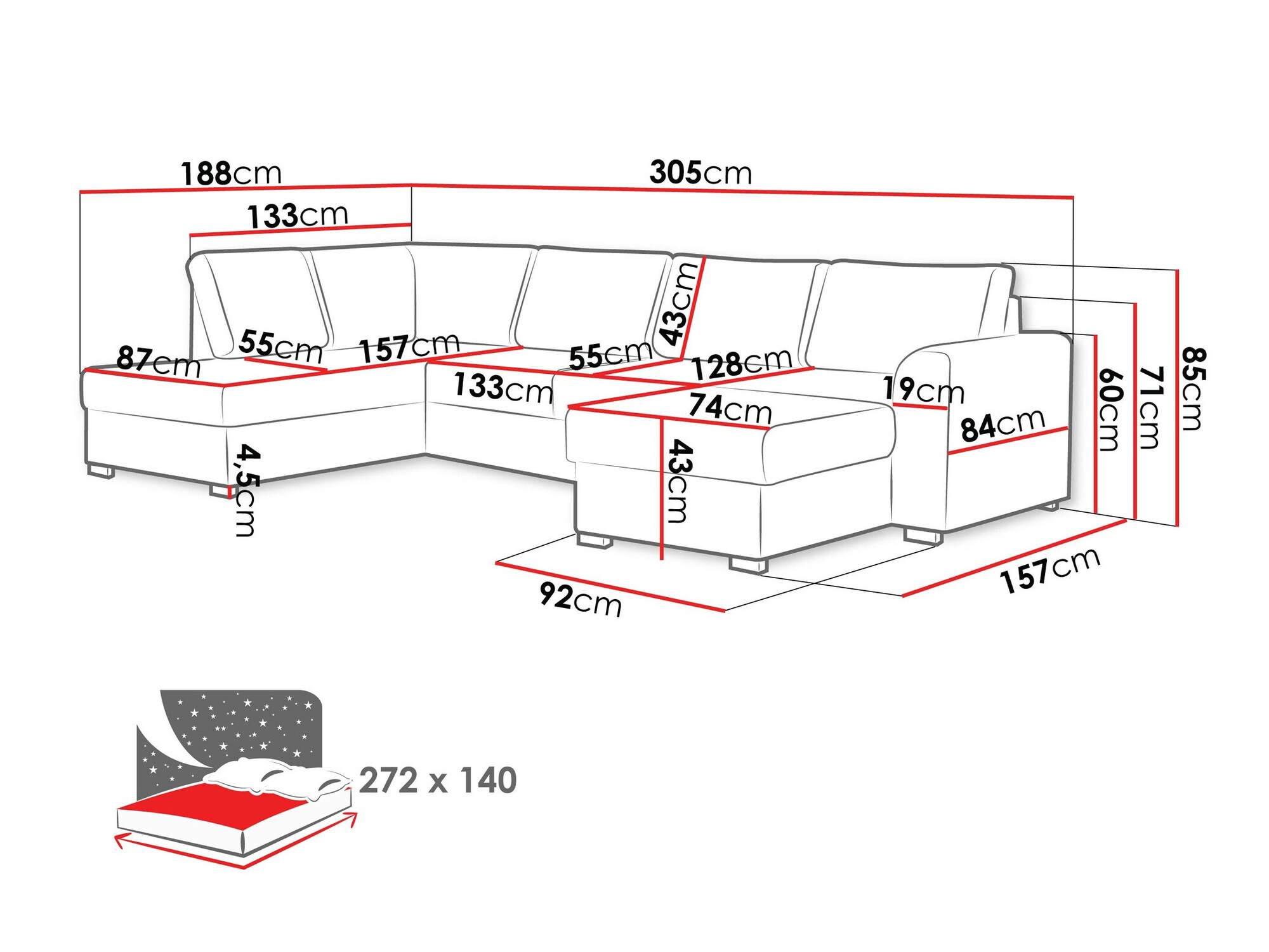 Stūra dīvāns Comfivo 189 (Clara 215.02)