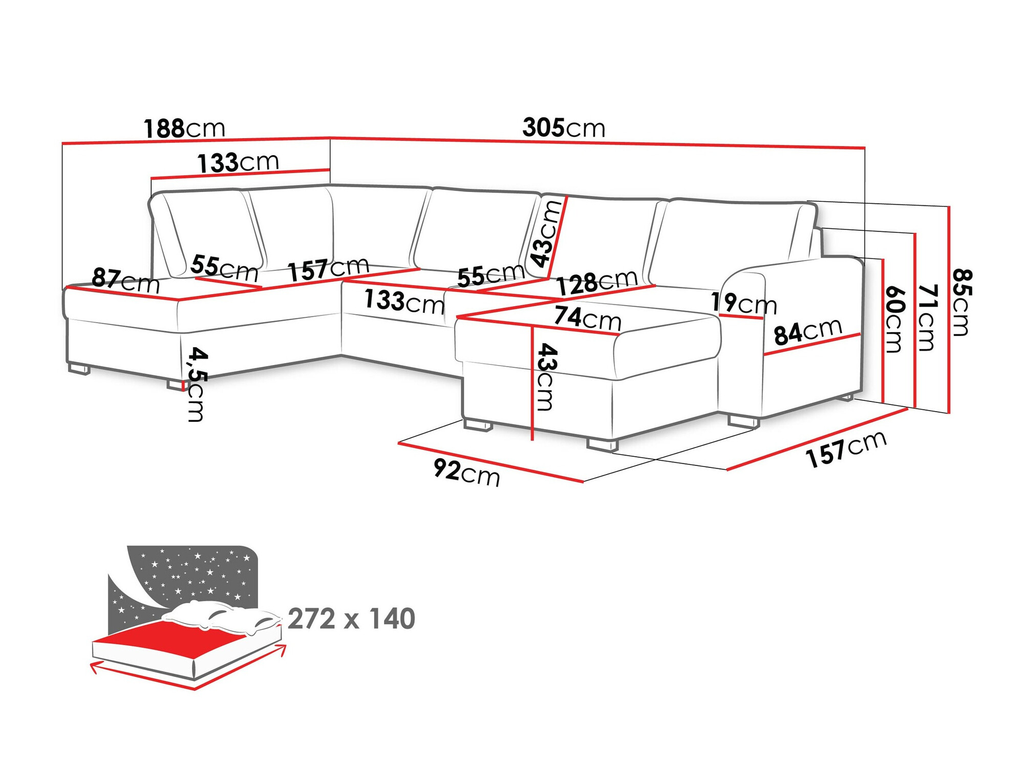 Stūra dīvāns Comfivo 189 (Flow 22)