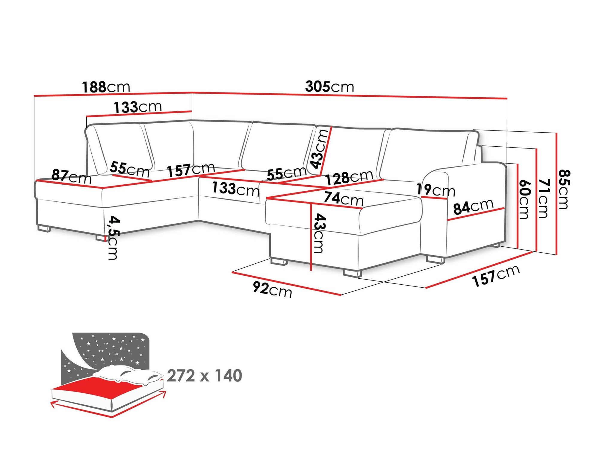 Stūra dīvāns Comfivo 189 (Magic Velvet 2219 + Venus Velvet 2926)