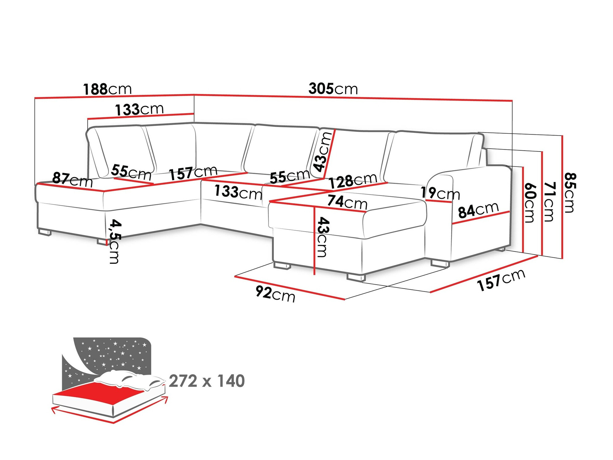 Stūra dīvāns Comfivo 189 (Twist 23)