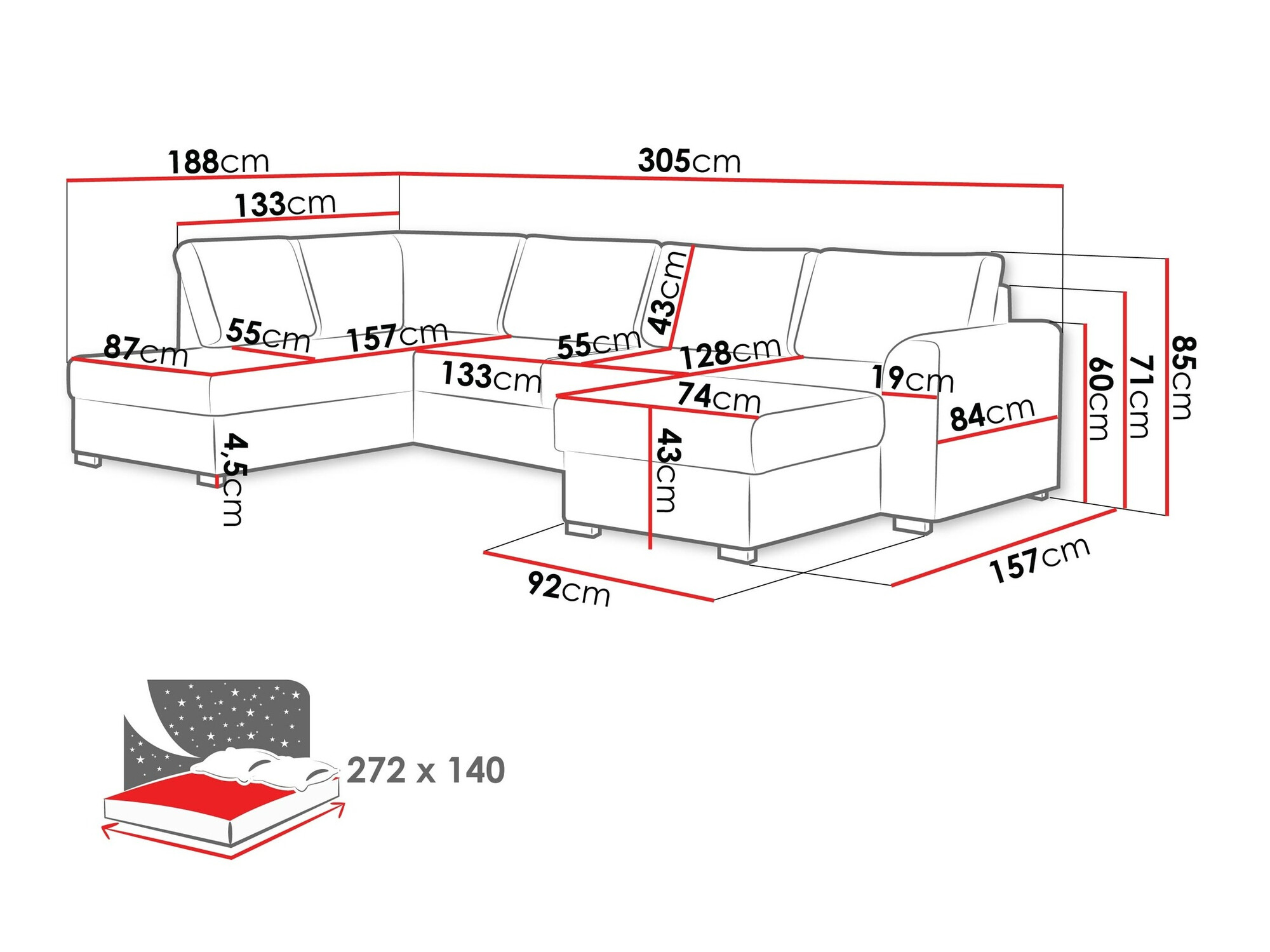 Угловой диван Comfivo 189 (Magic Velvet 2219 + Venus Velvet 2926)