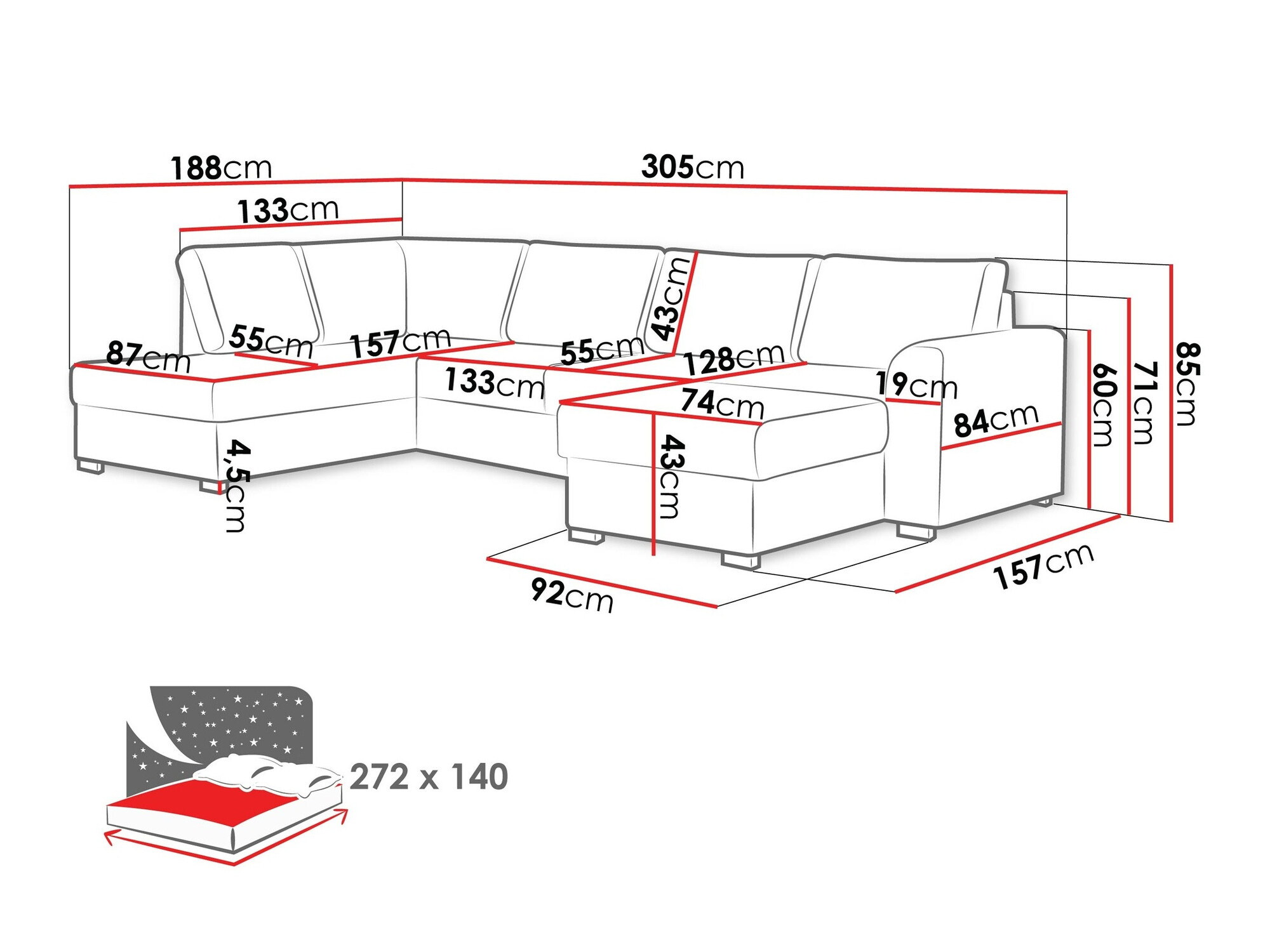 Угловой диван Comfivo 189 (Twist 23)