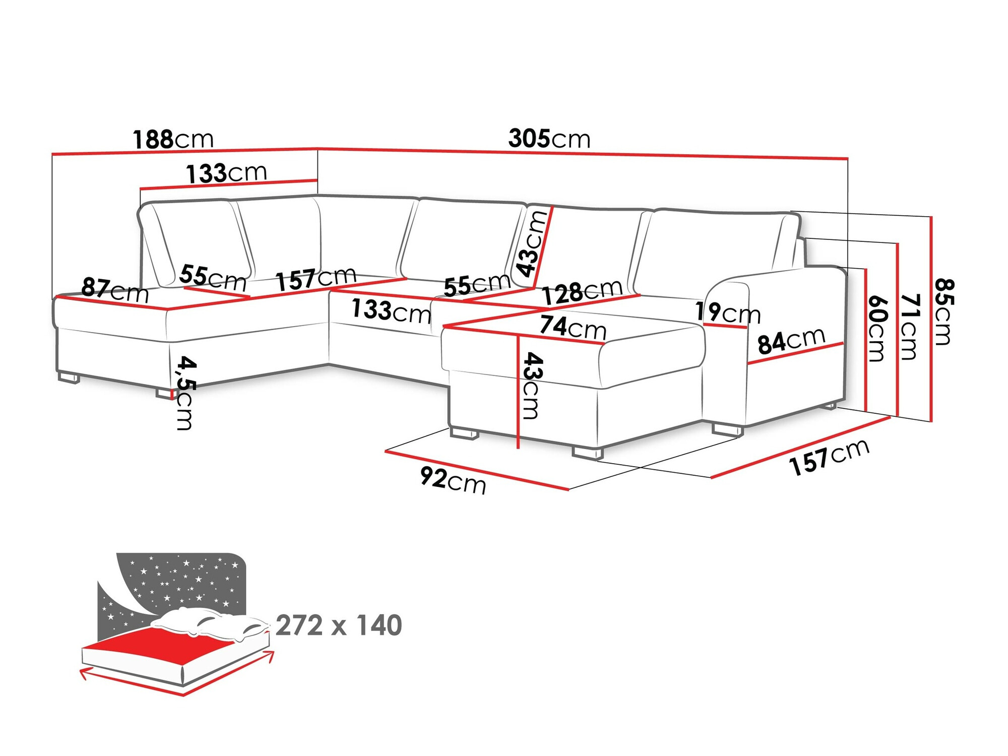 Угловой диван Comfivo 189 (Wave 09)