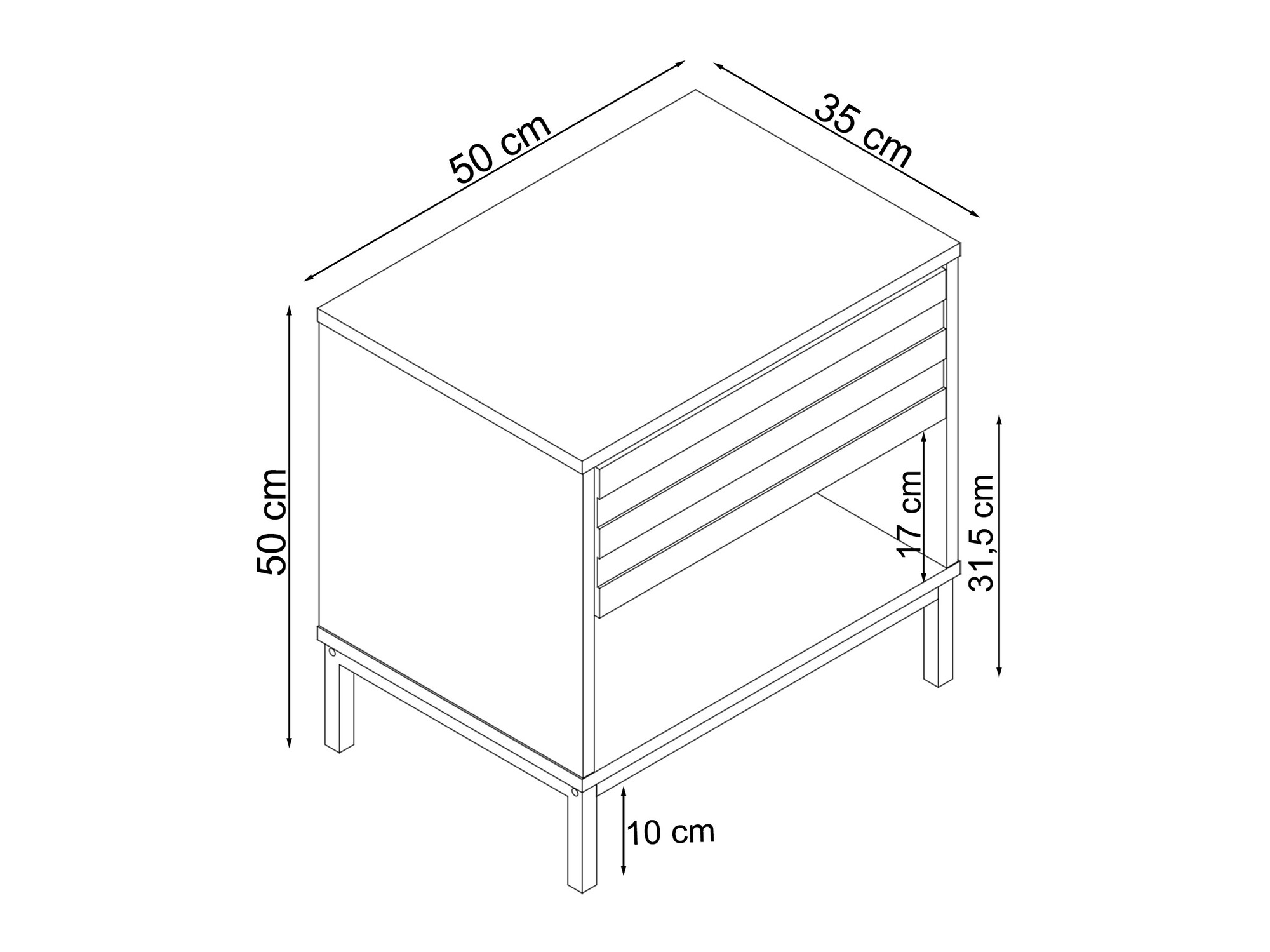 Naktsgaldiņš Denton 845 (Melns + Ozols)