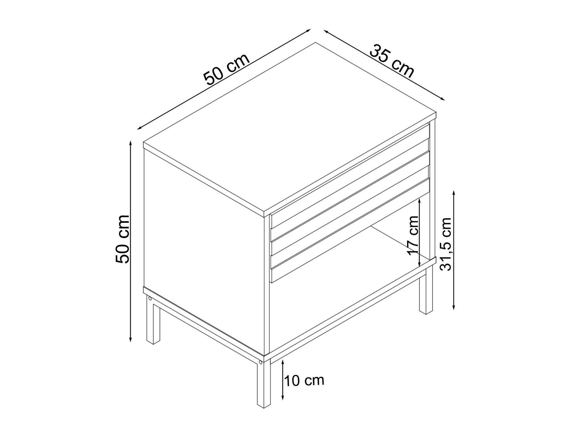 Naktsgaldiņš Denton 845 (Melns + Rieksts)