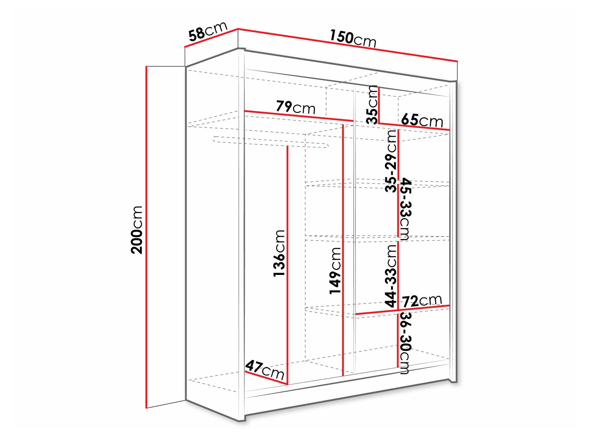 Skapis Closico 104 (Kašmirs)