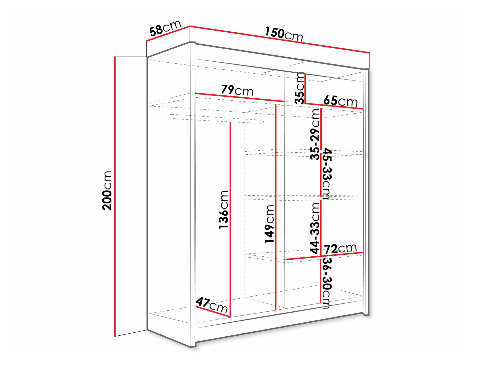 Skapis Closico 116 (Kašmirs)
