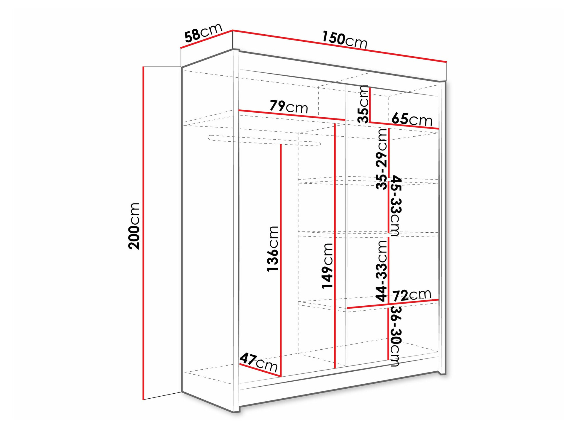 Skapis Closico 121 (Kašmirs)
