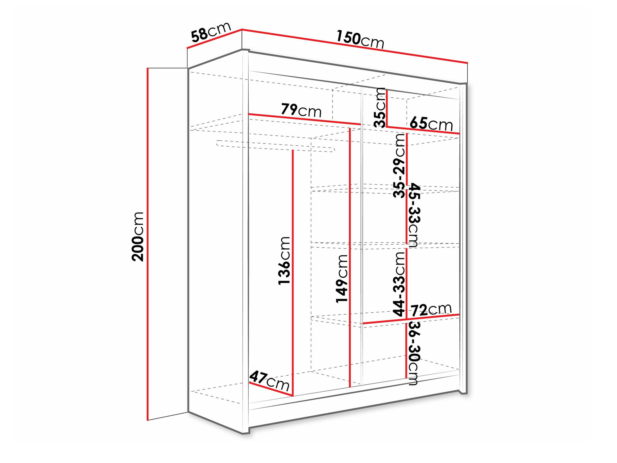 Skapis Closico 127 (Kašmirs)