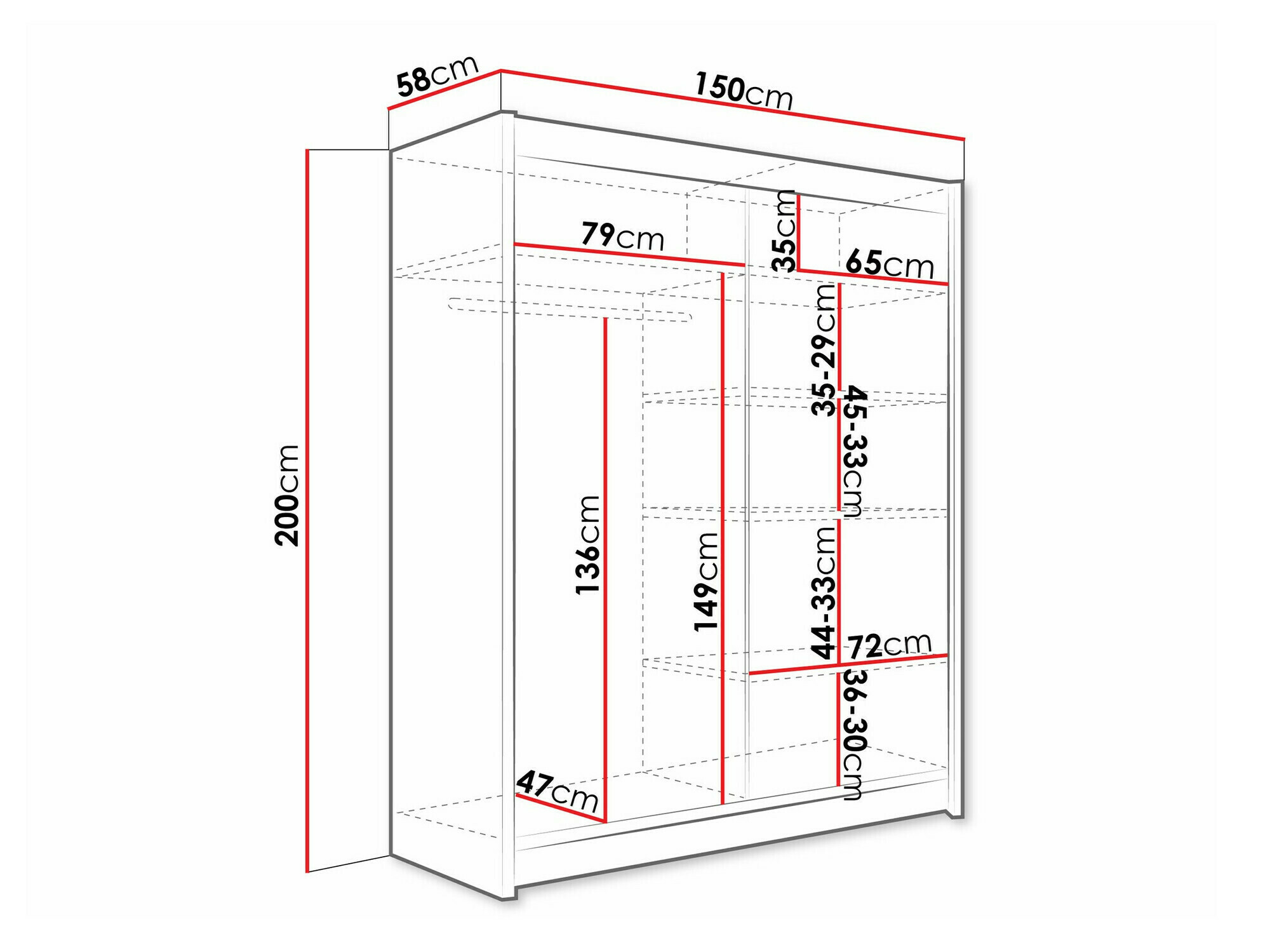 Skapis Closico 157 (Kašmirs)
