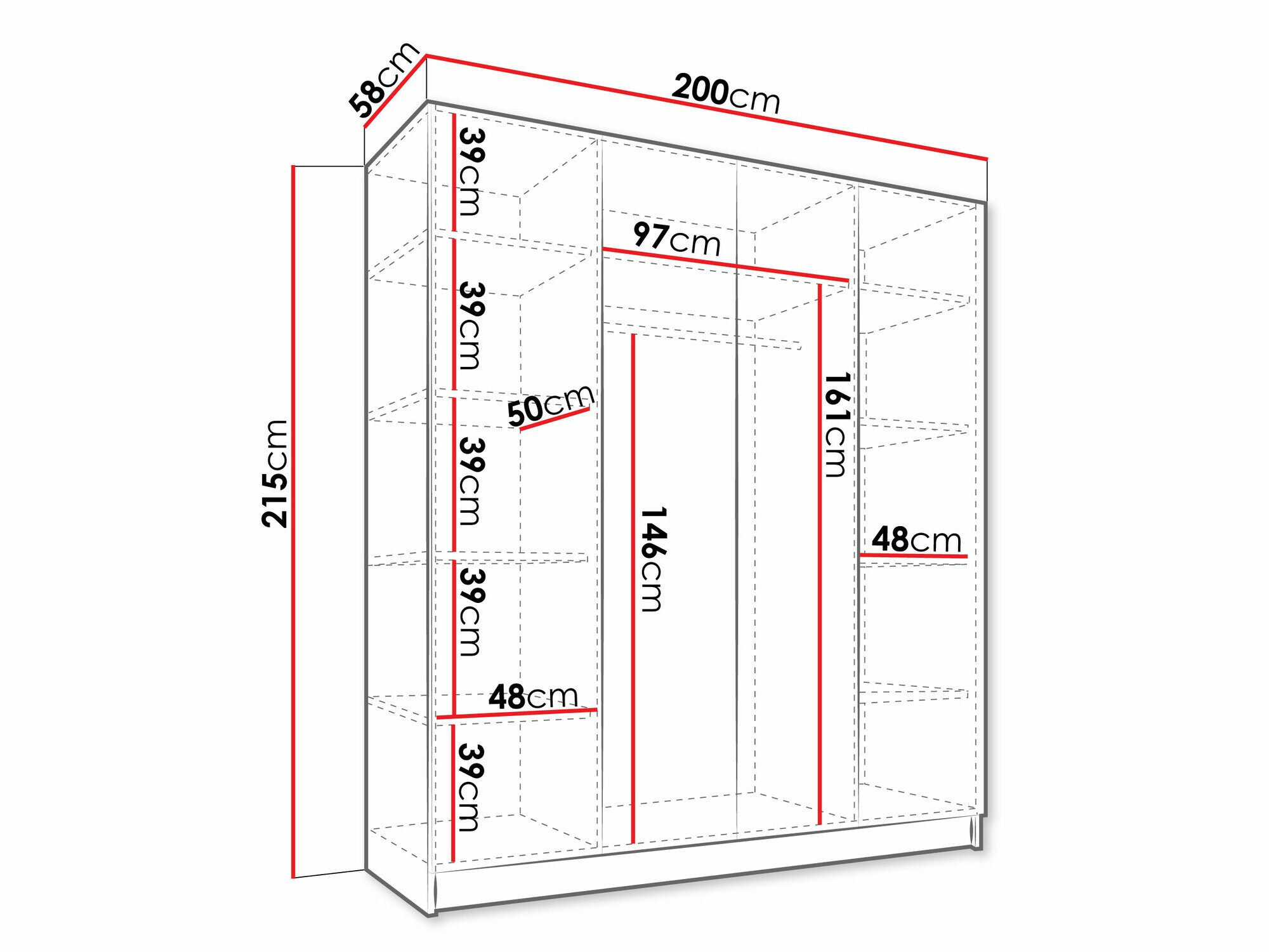 Skapis Closico 191 (Gaišs koks + Zelta)