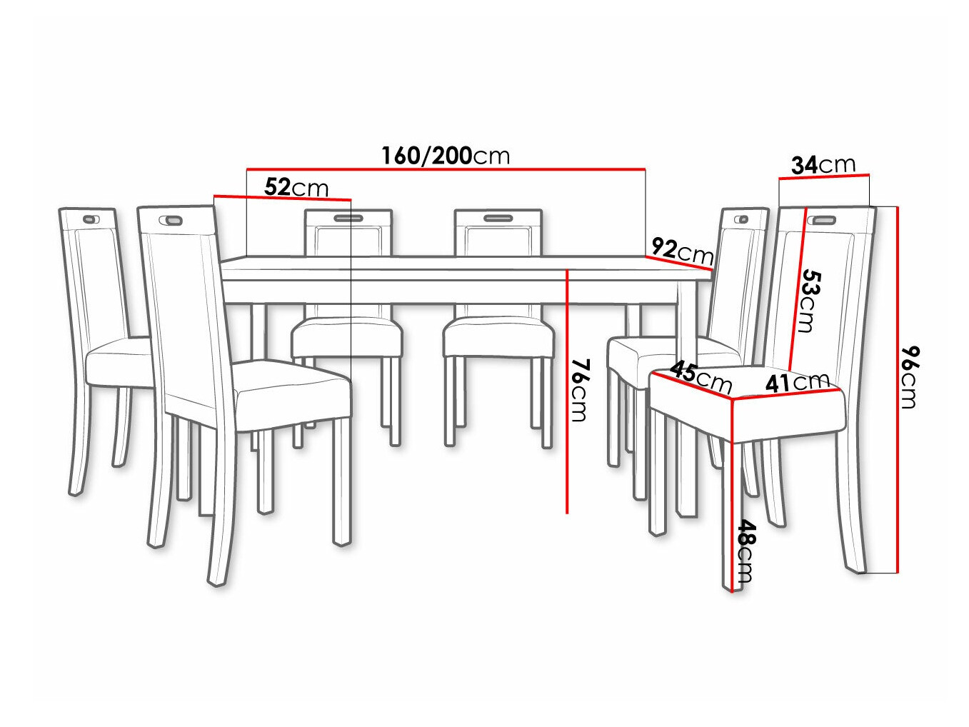 Ēdamistabas komplekts Victorville 262 (Balts)