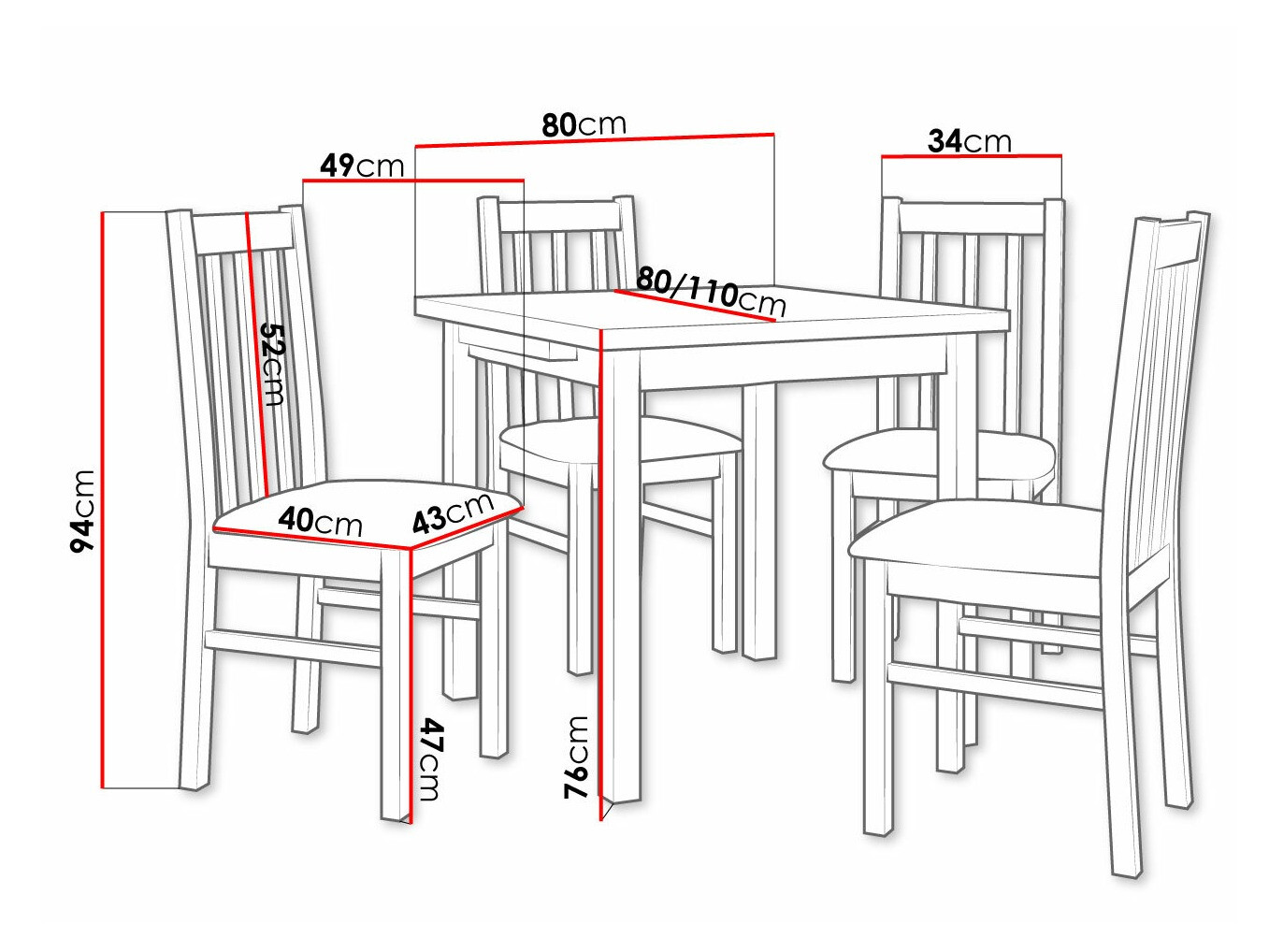 Ēdamistabas komplekts Victorville 263 (Rieksts)