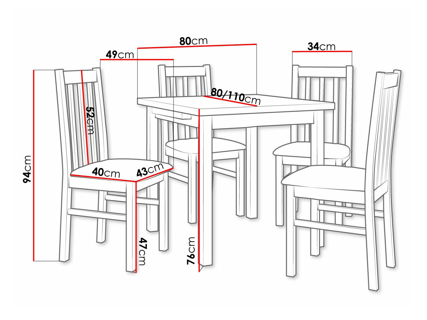 Ēdamistabas komplekts Victorville 263 (Rieksts)