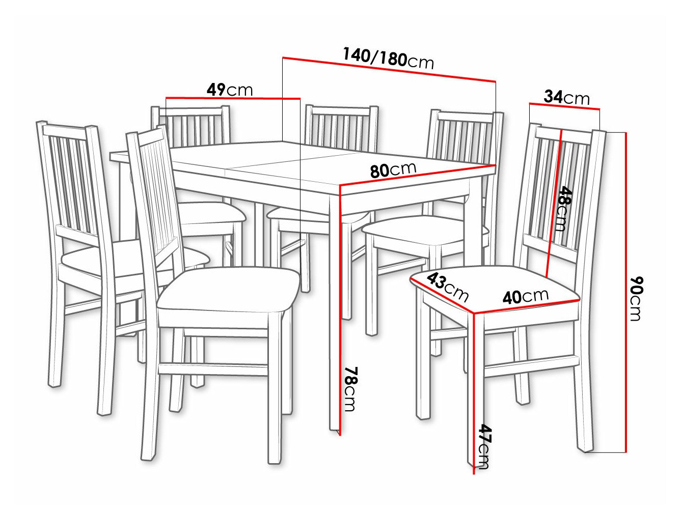 Ēdamistabas komplekts Victorville 264 (Balts)